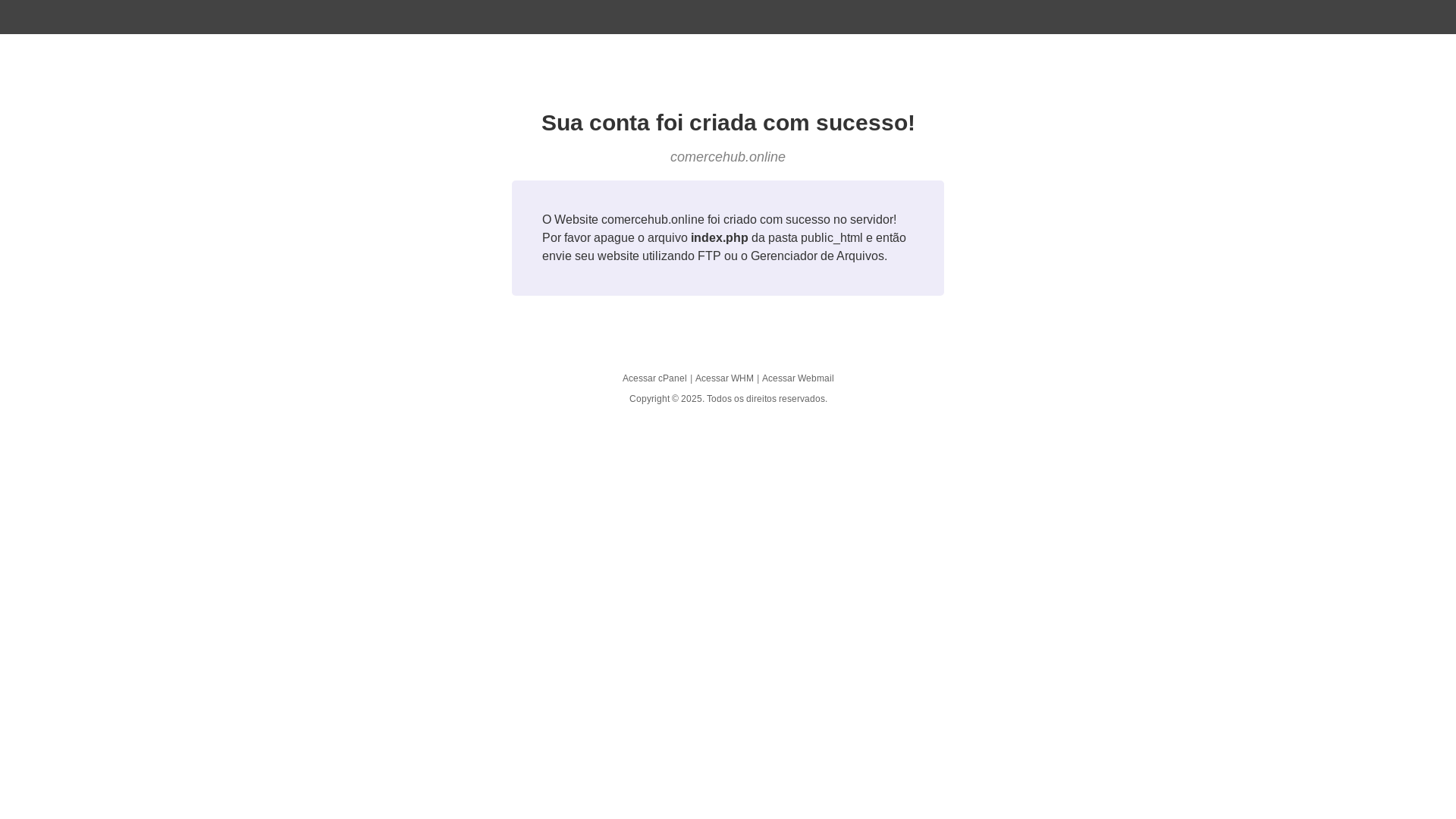 website screenshot of https://comercehub.online/