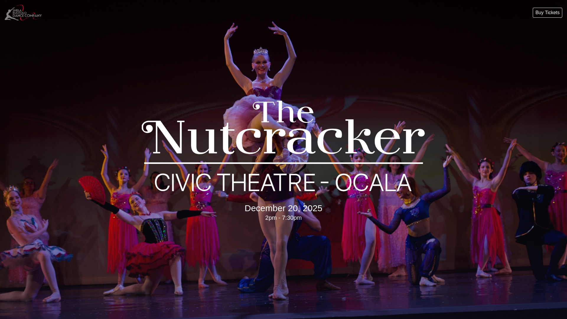 website screenshot of https://nutcrackerocala.com/