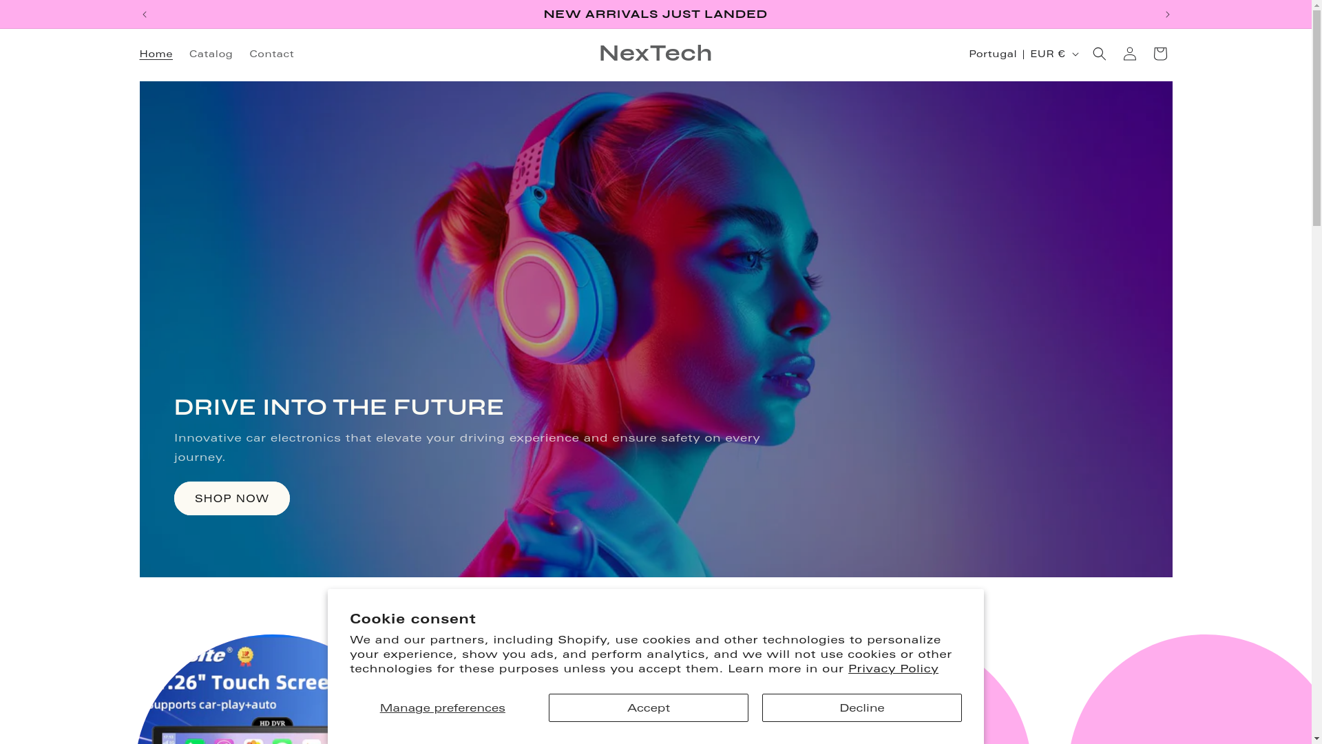 website screenshot of https://nextech.com.gy/