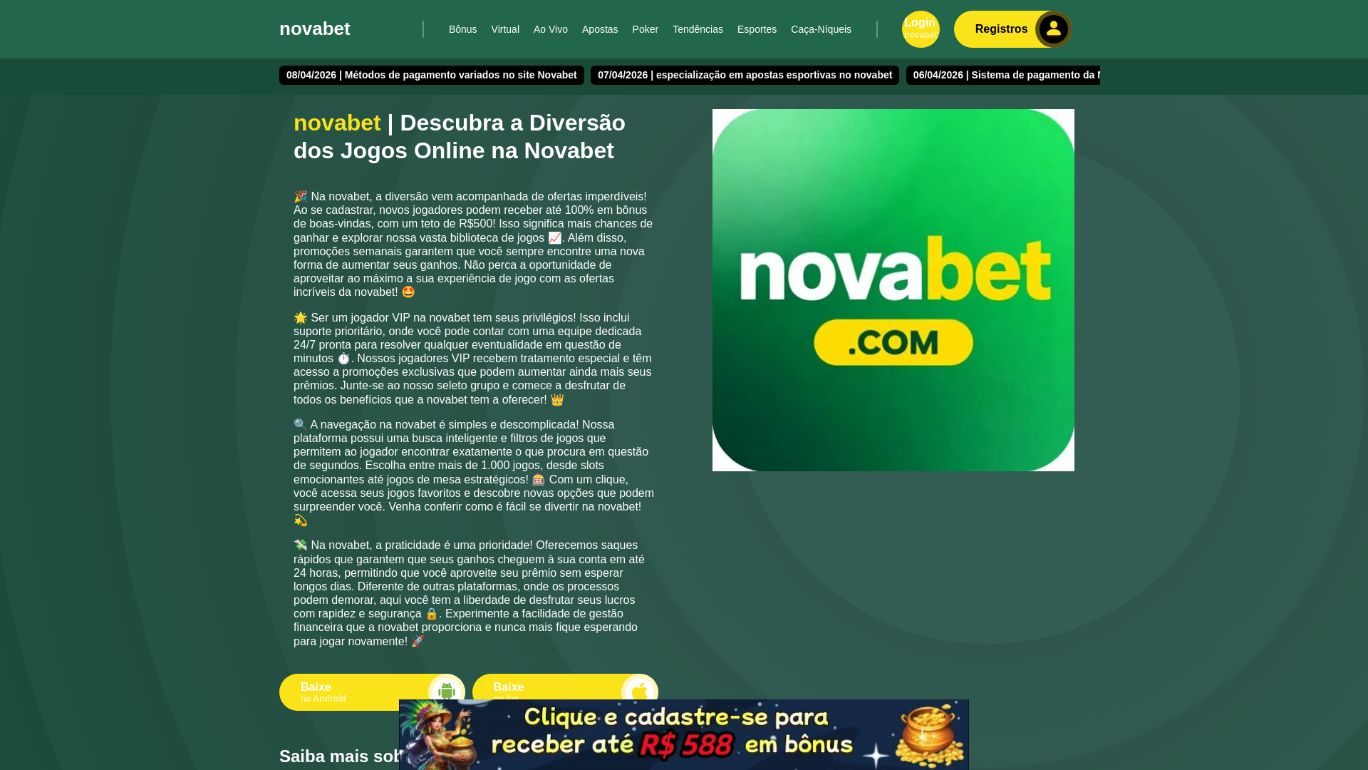 website screenshot of https://novabetsf.com/