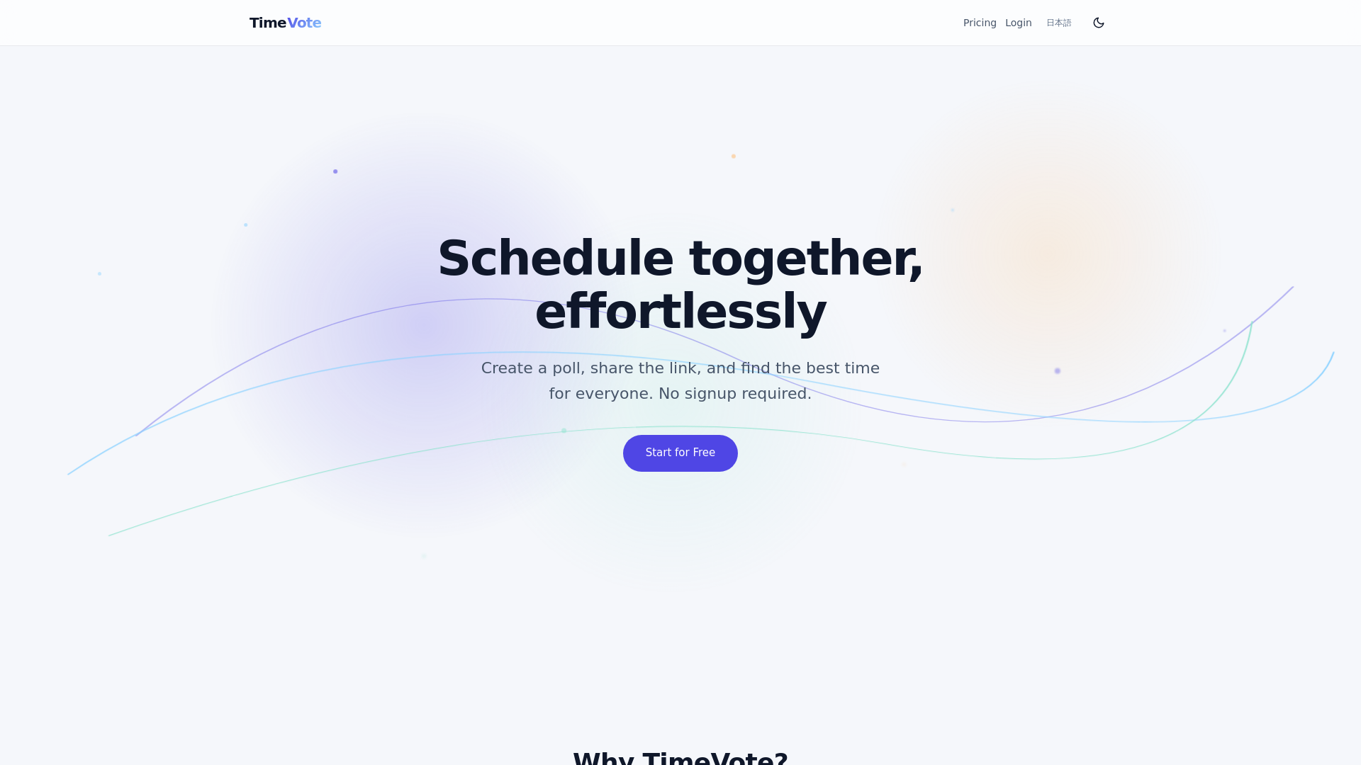 website screenshot of https://time-vote.com