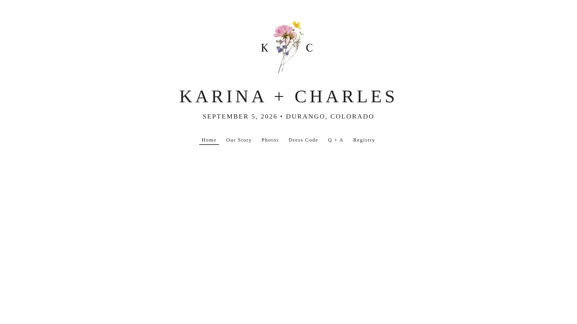 website screenshot of https://karinawedscharles.com/