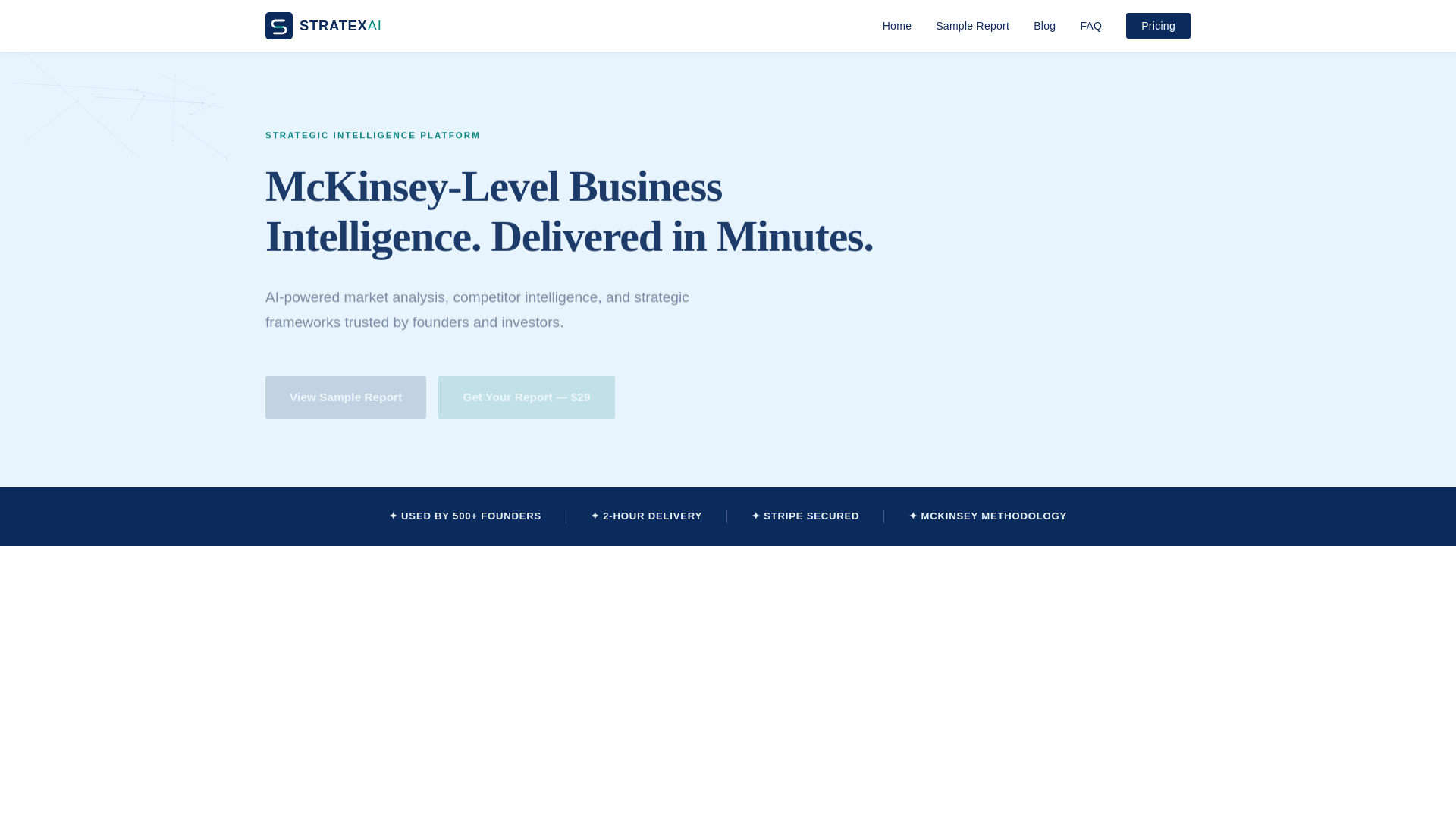 website screenshot of https://stratexai.io/
