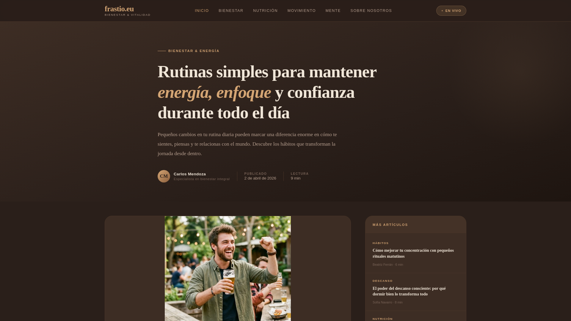 website screenshot of https://frastio.eu