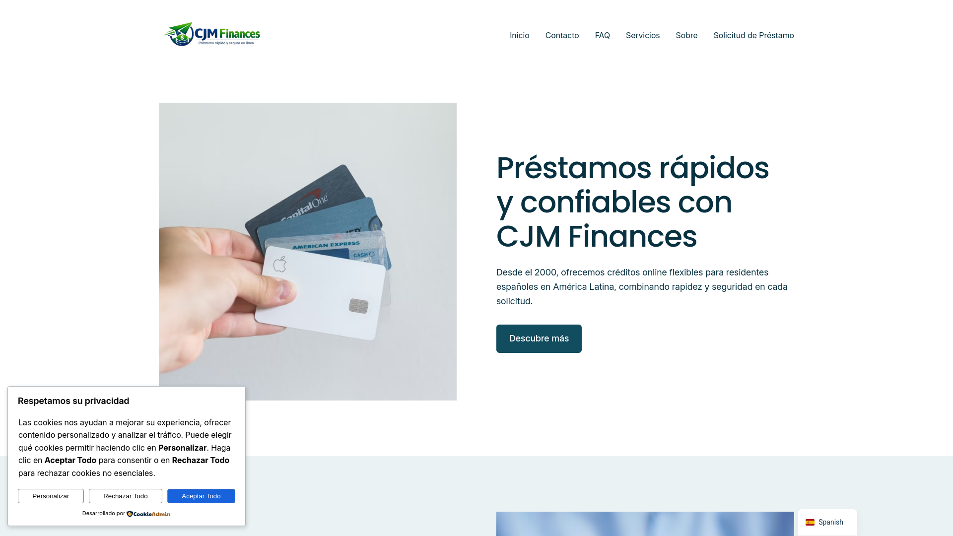 website screenshot of https://cjmfinances.com/