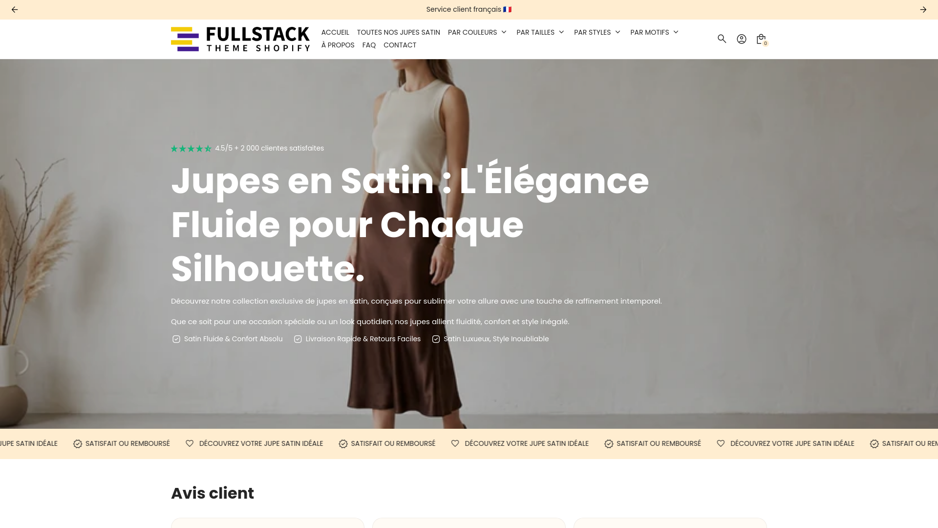 website screenshot of https://jupe-en-satin.fr/