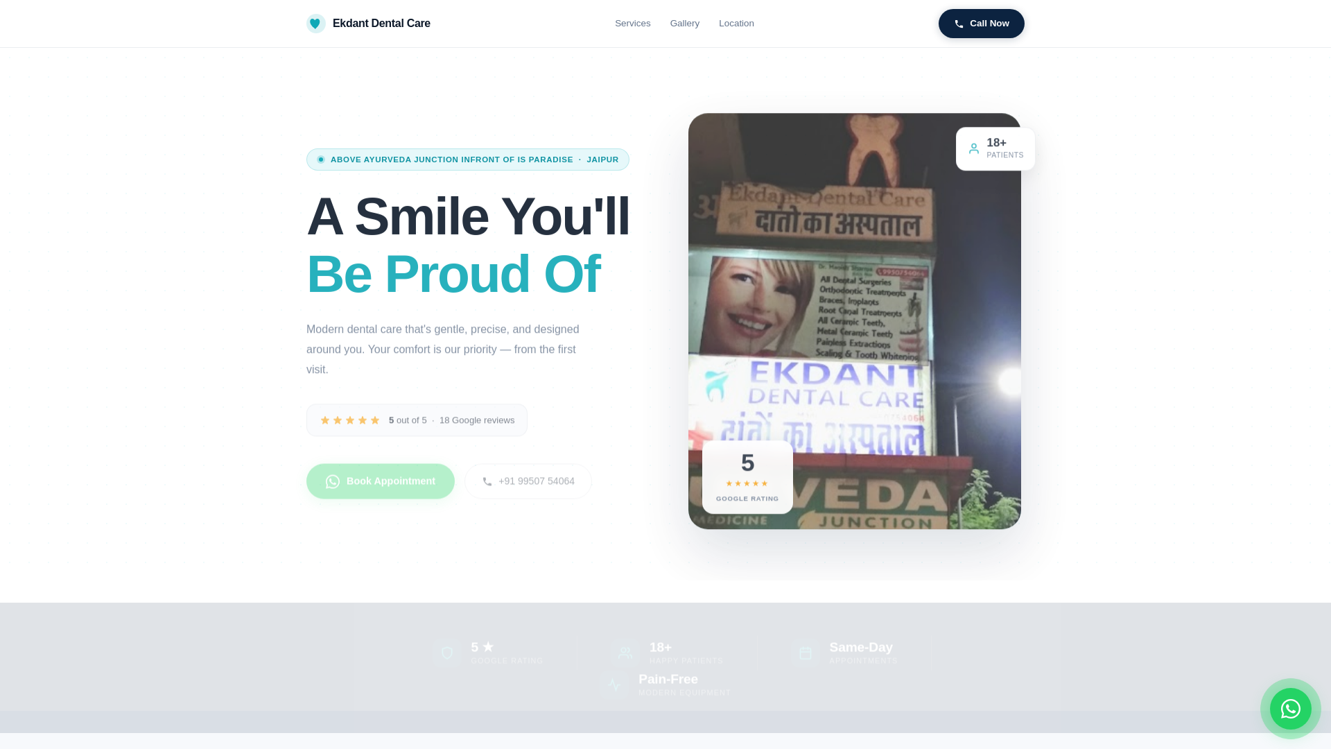 website screenshot of https://ekdant-dental-care-jaipur.pages.dev/