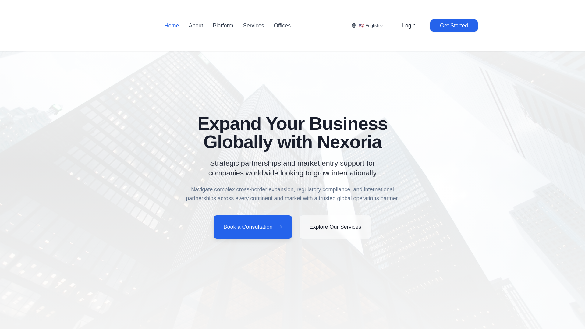 website screenshot of https://nexoriatechnologies.com