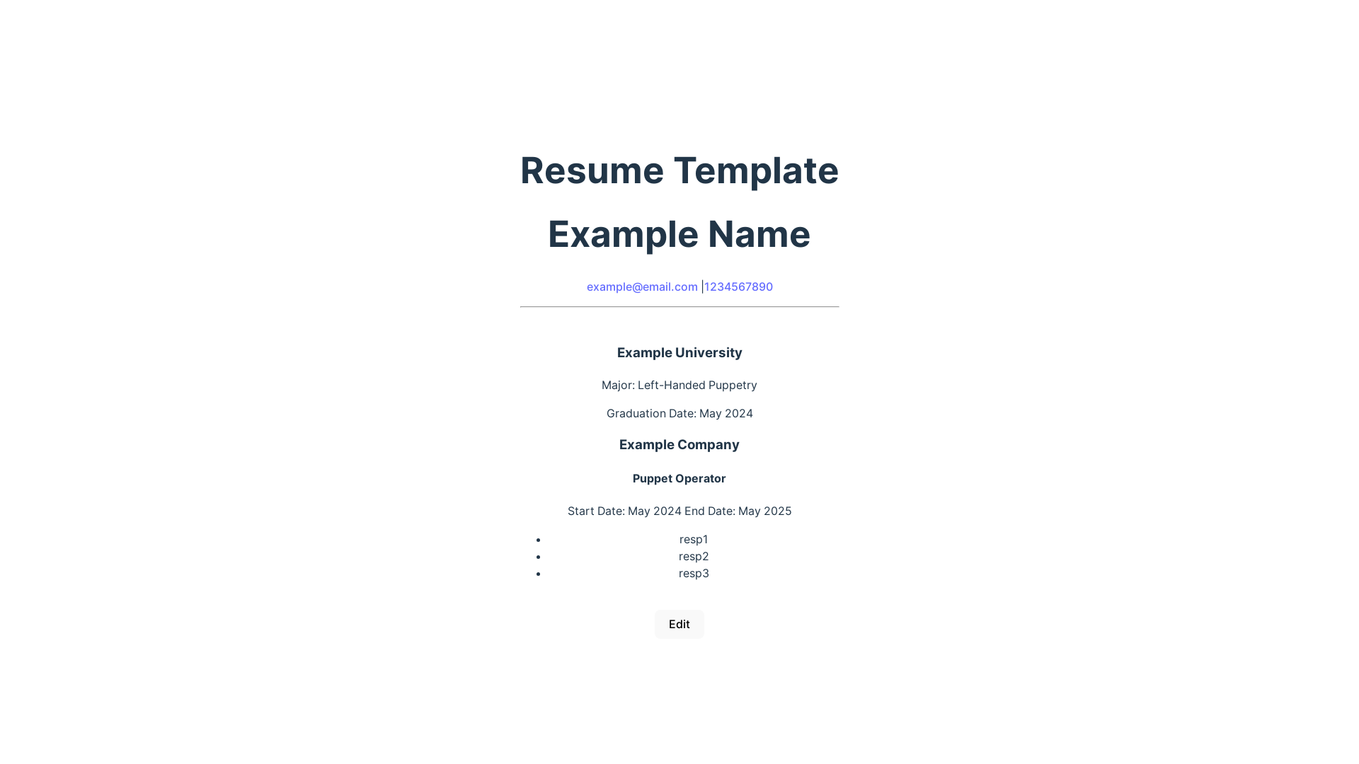 website screenshot of https://react-resume-template-2hi.pages.dev/