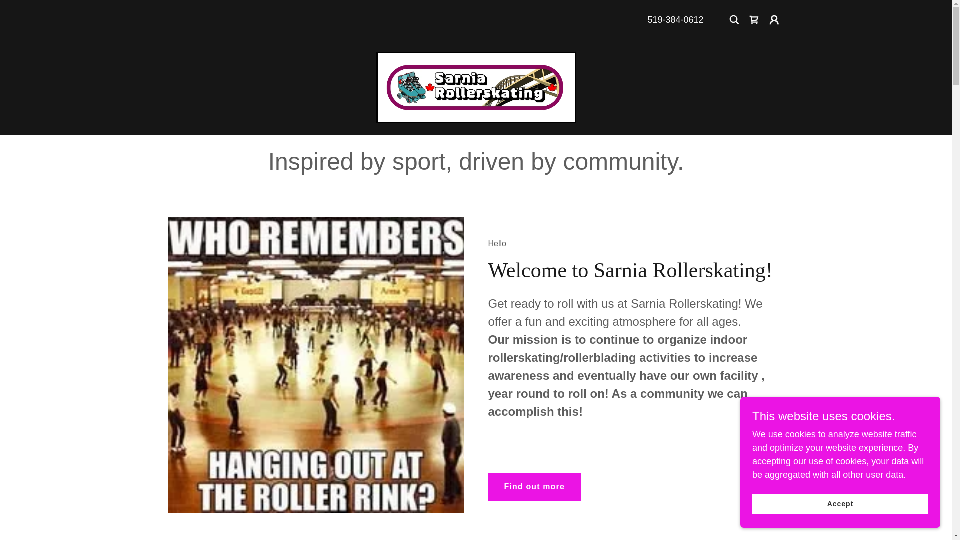 website screenshot of https://sarniarollerskating.ca/