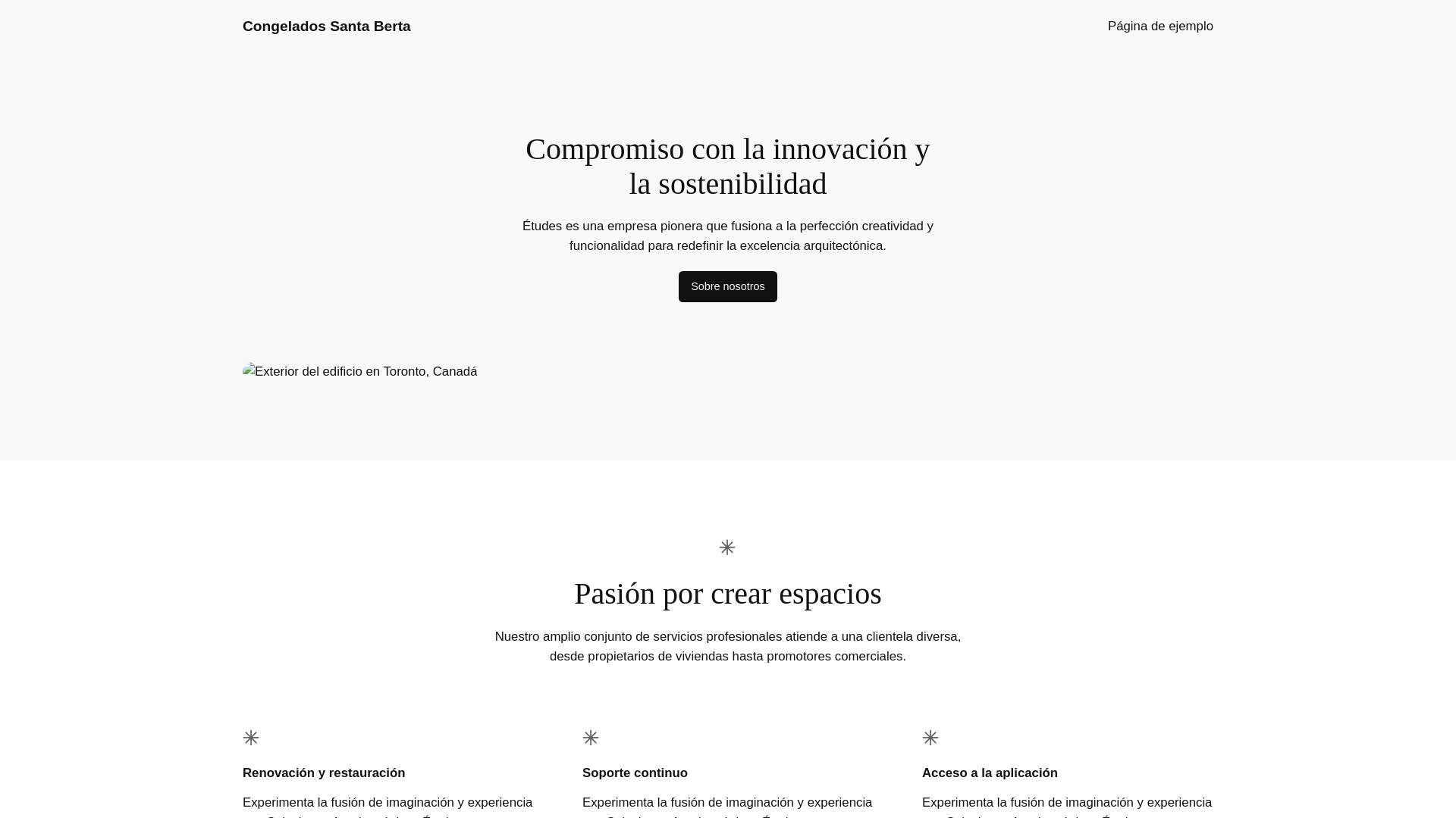 website screenshot of https://congeladossantaberta.cl