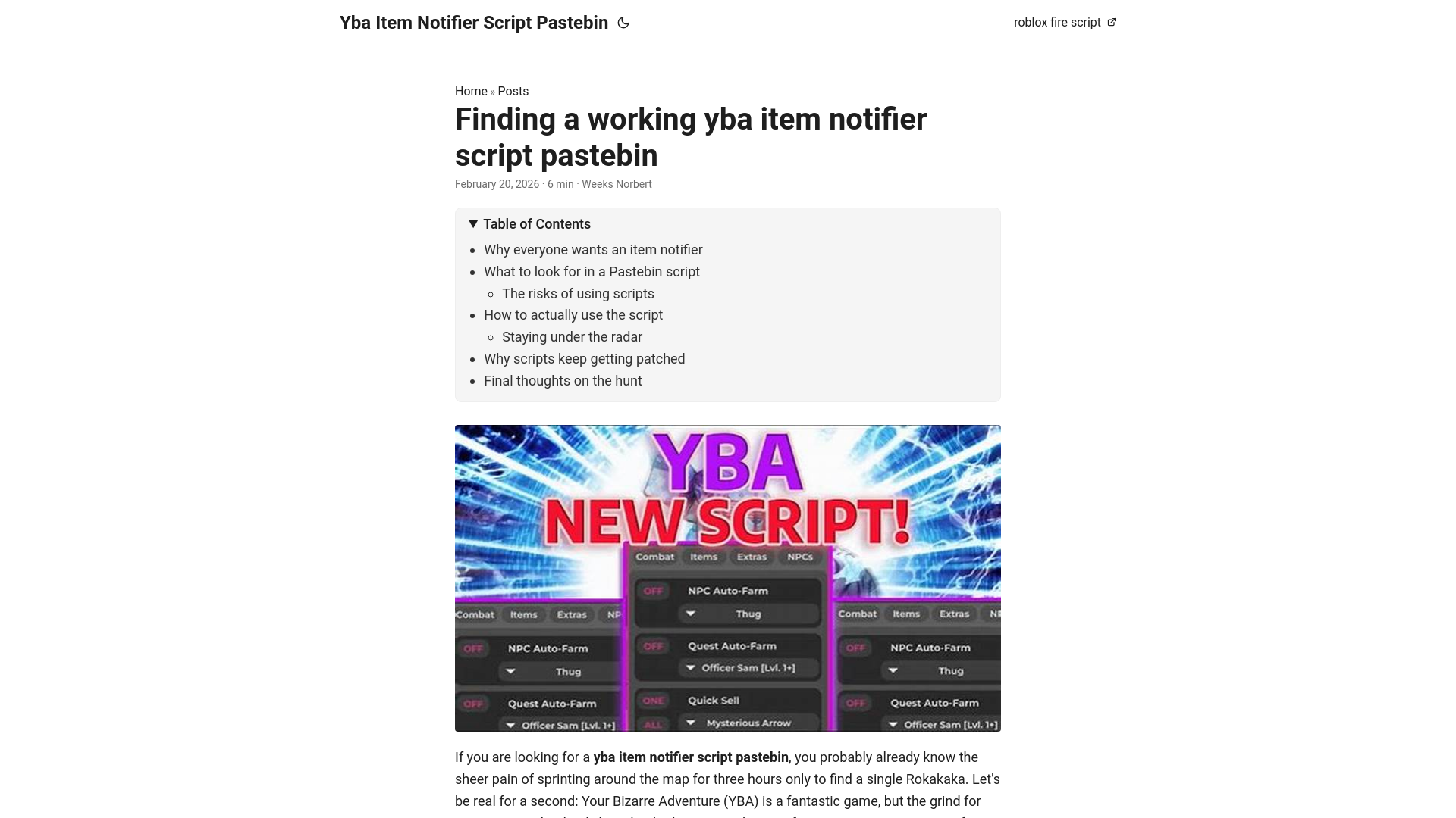 website screenshot of https://yba-item-notifier-script-pastebin.pages.dev/