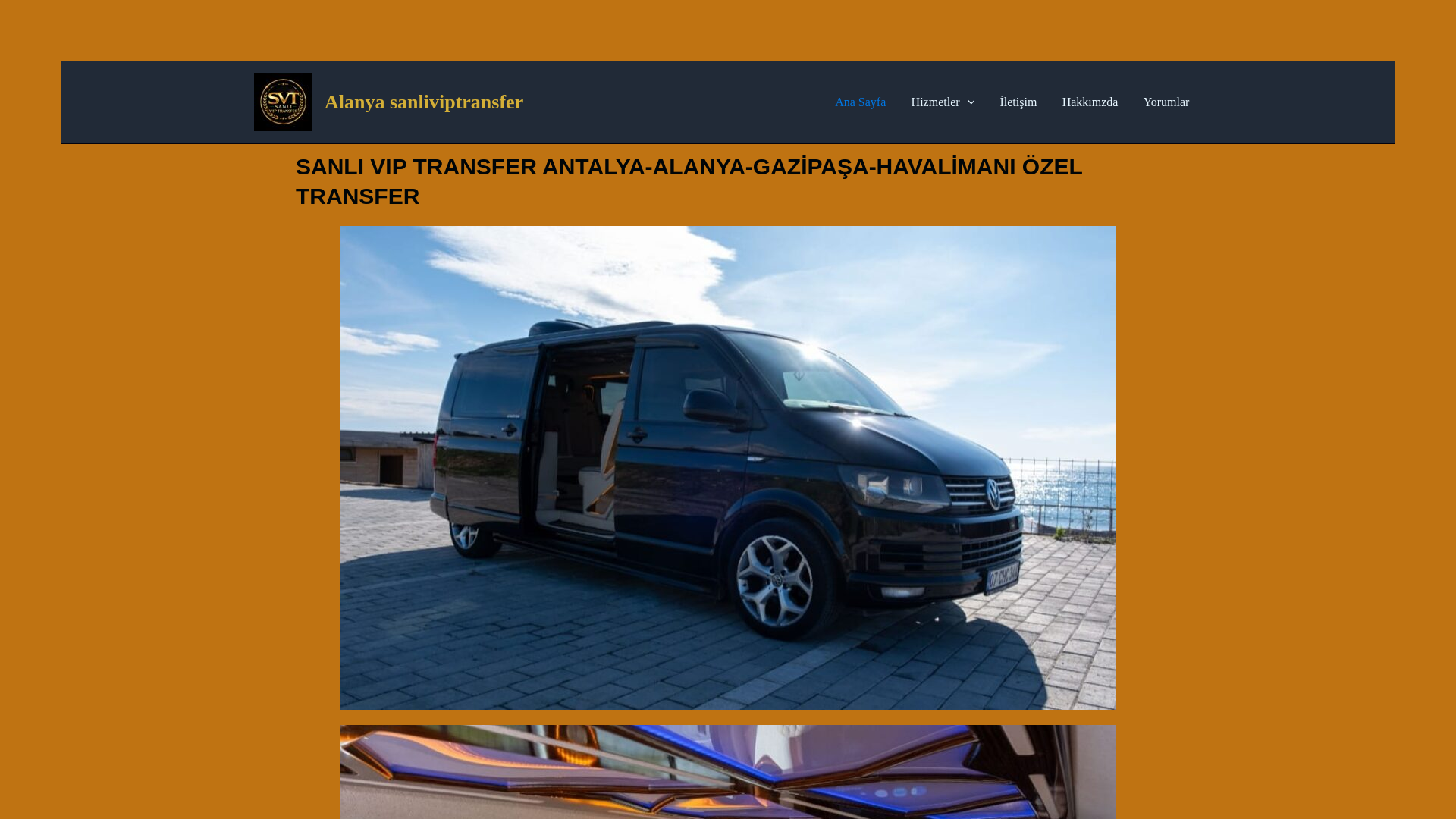 website screenshot of https://sanliviptransfer.com/