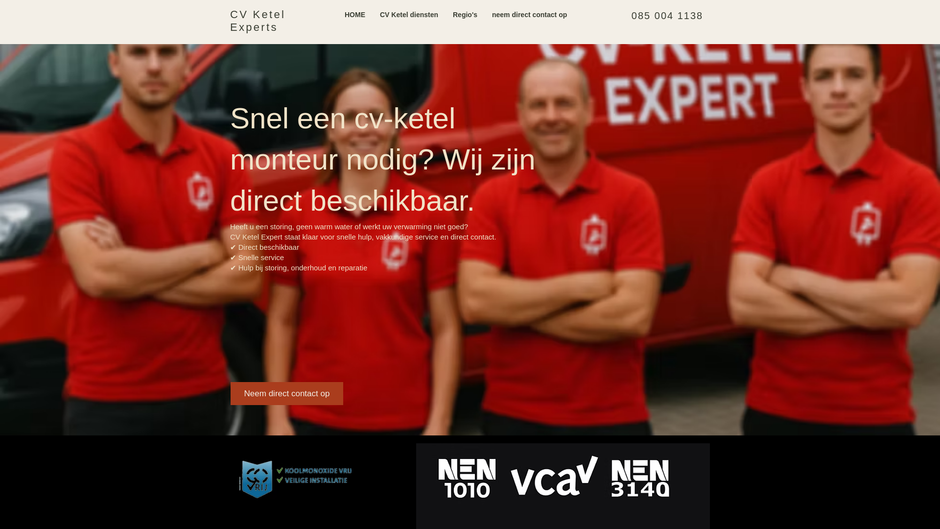 website screenshot of https://cvketelexperts.nl/