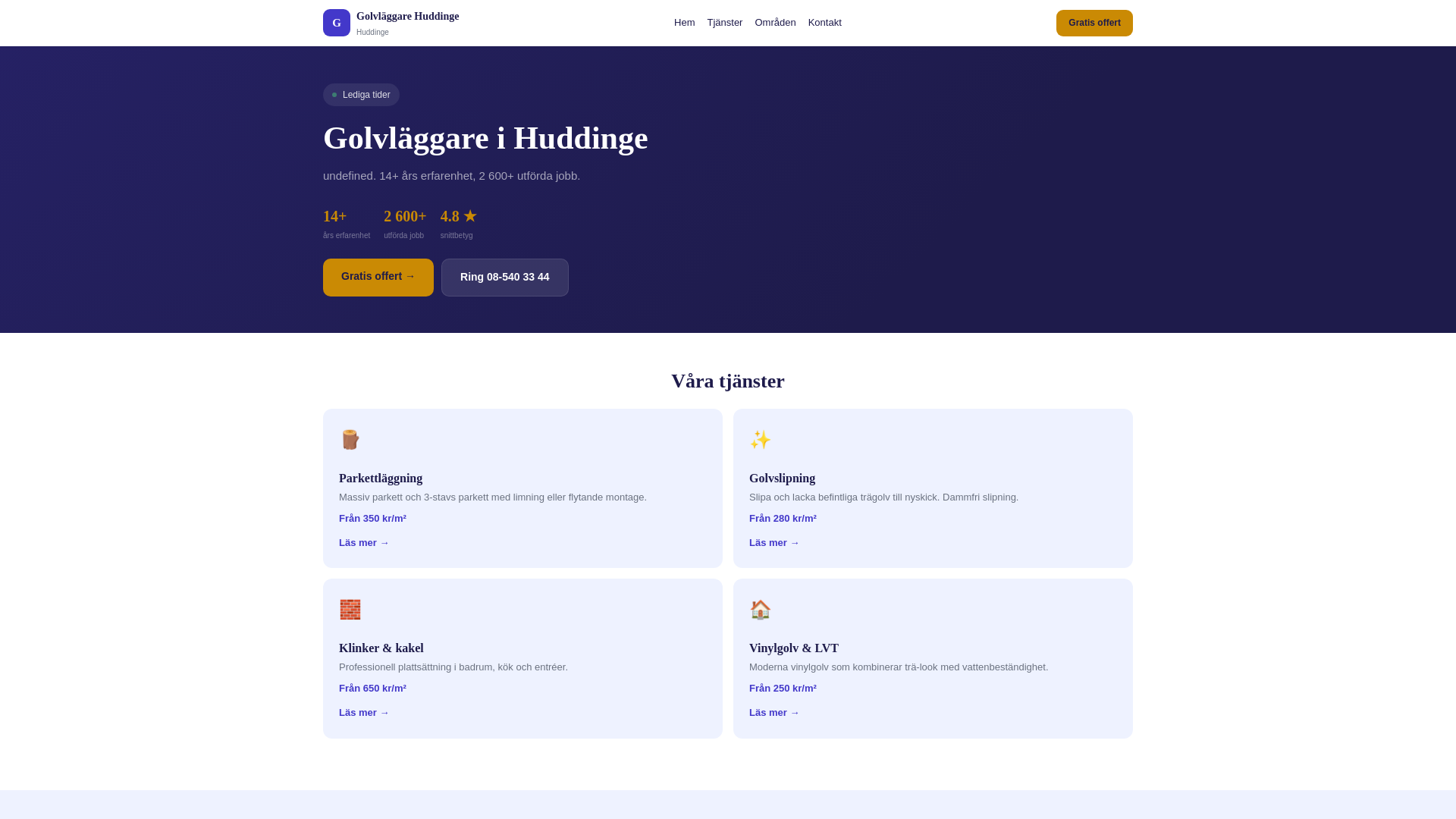 website screenshot of https://golvlaggare-huddinge.pages.dev/