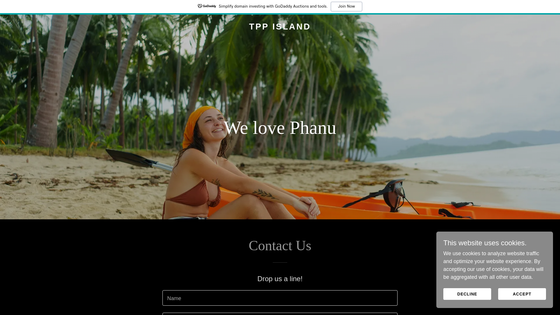 website screenshot of https://tppisland.com/