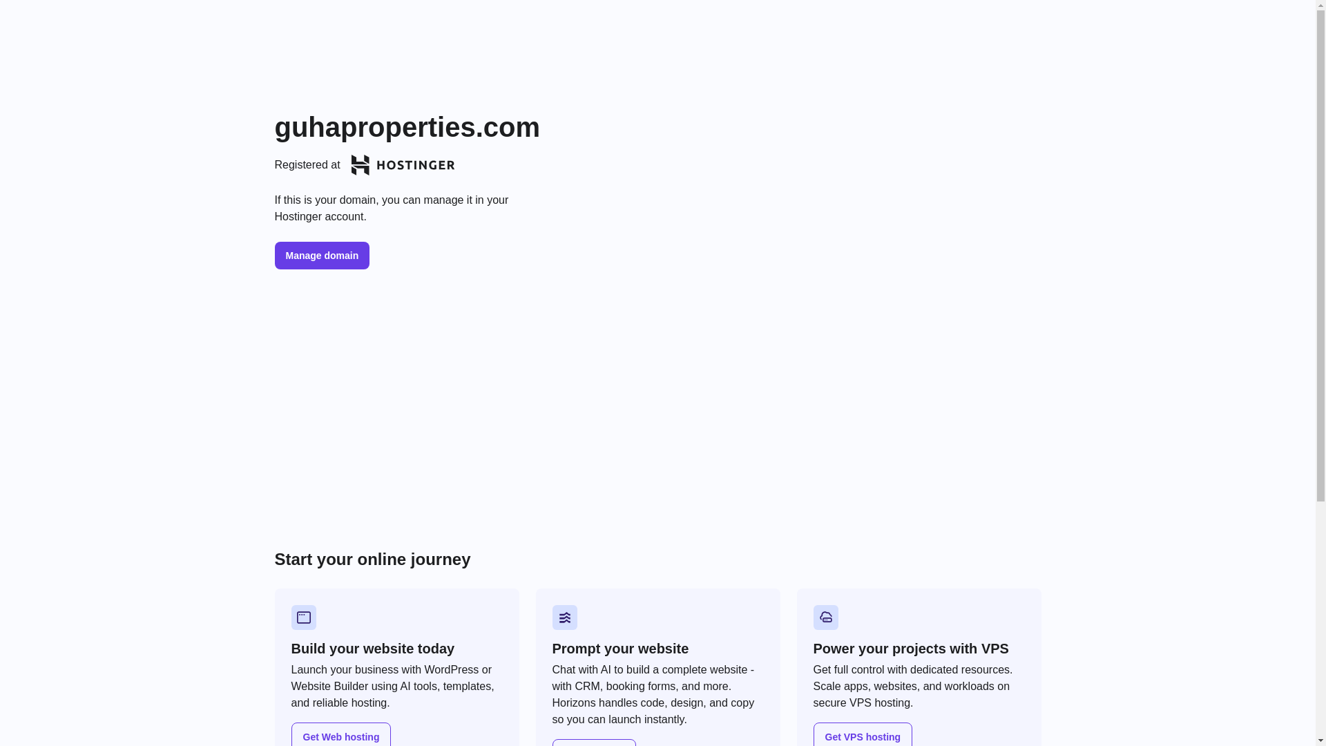 website screenshot of https://guhaproperties.com/