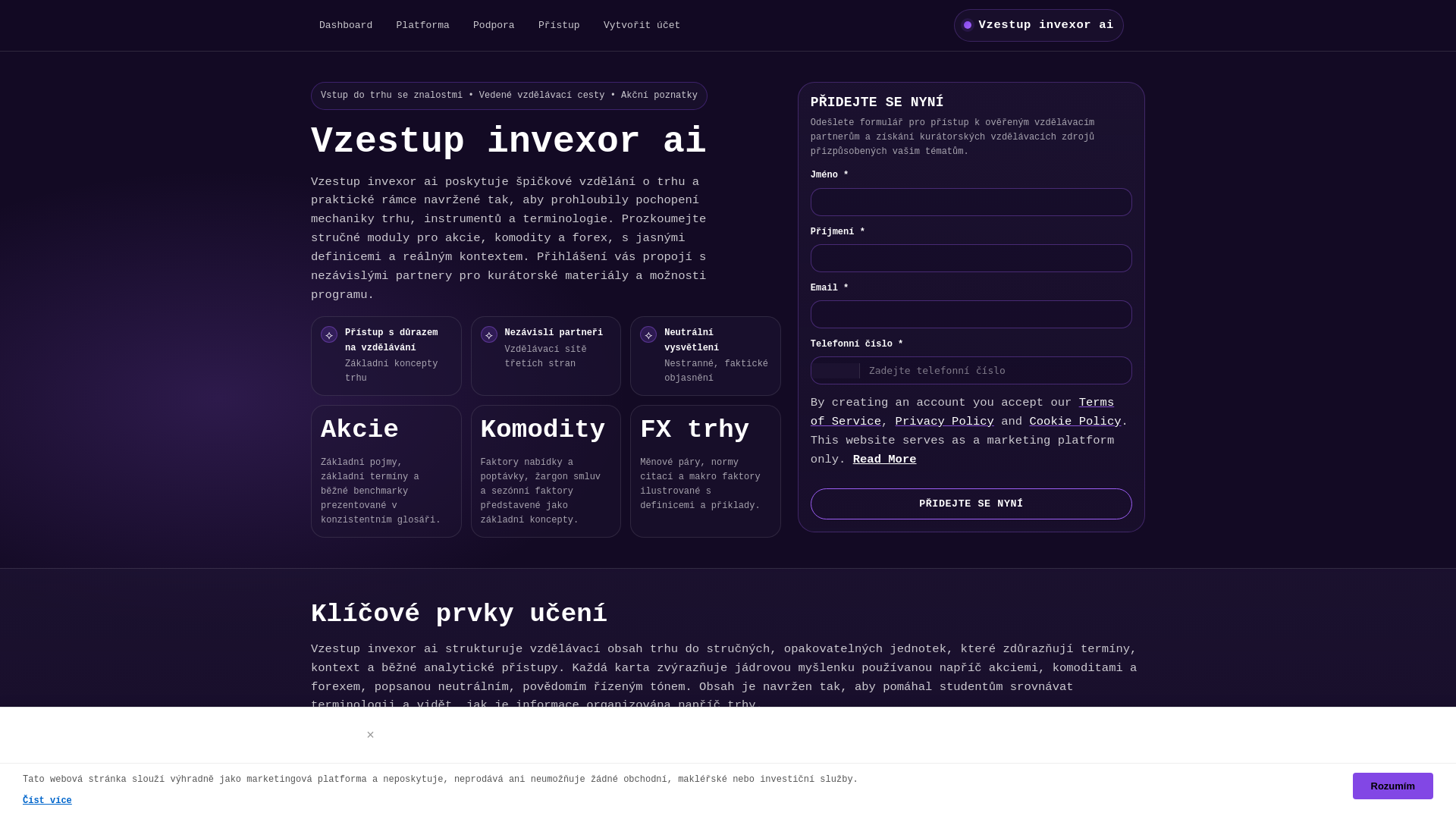 website screenshot of https://vzestupinvexor-click.pages.dev/