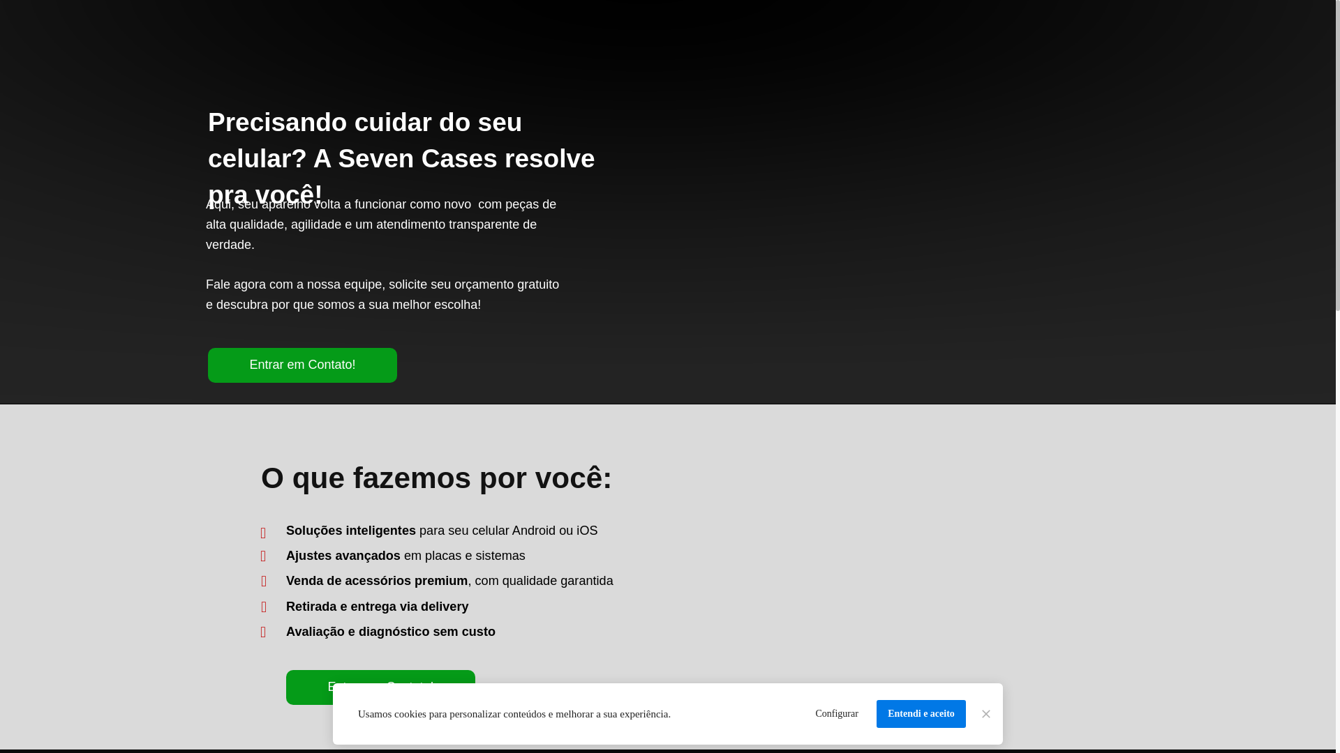 website screenshot of https://sevencases.com.br/