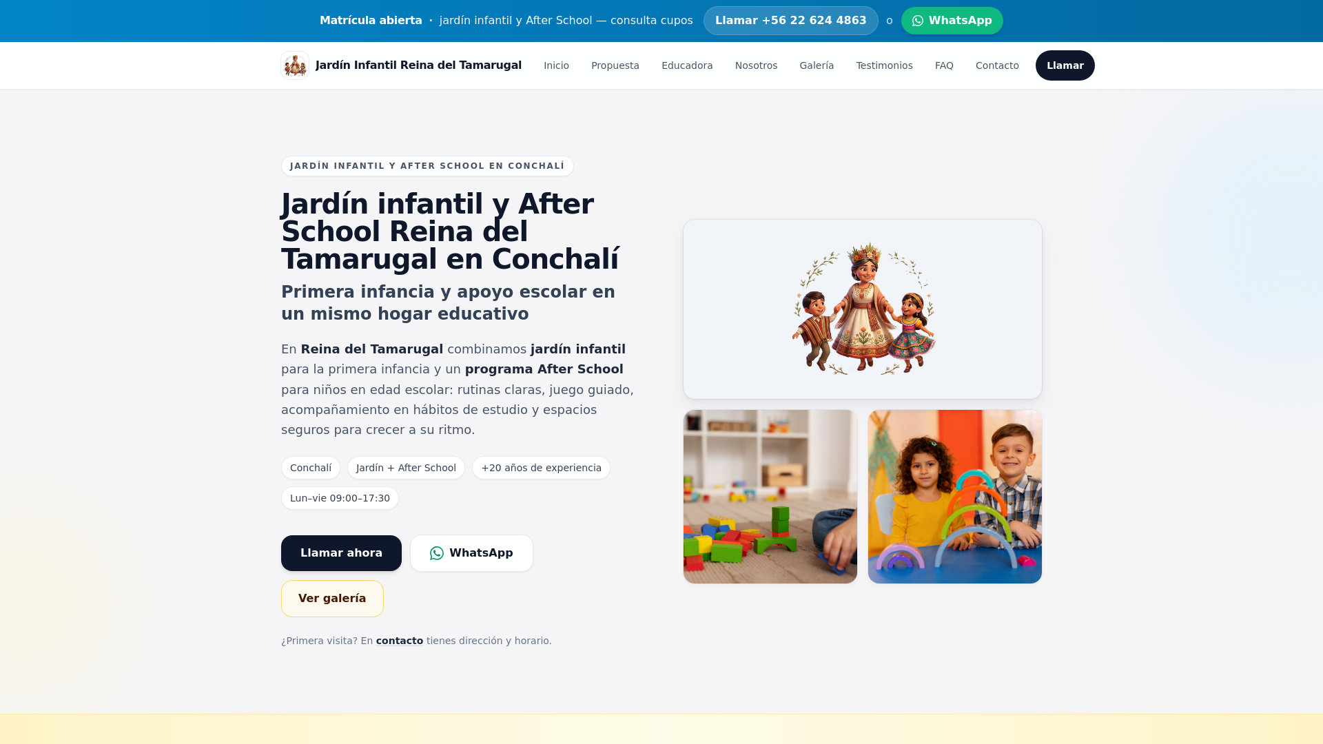 website screenshot of https://reinadeltamarugal.cl