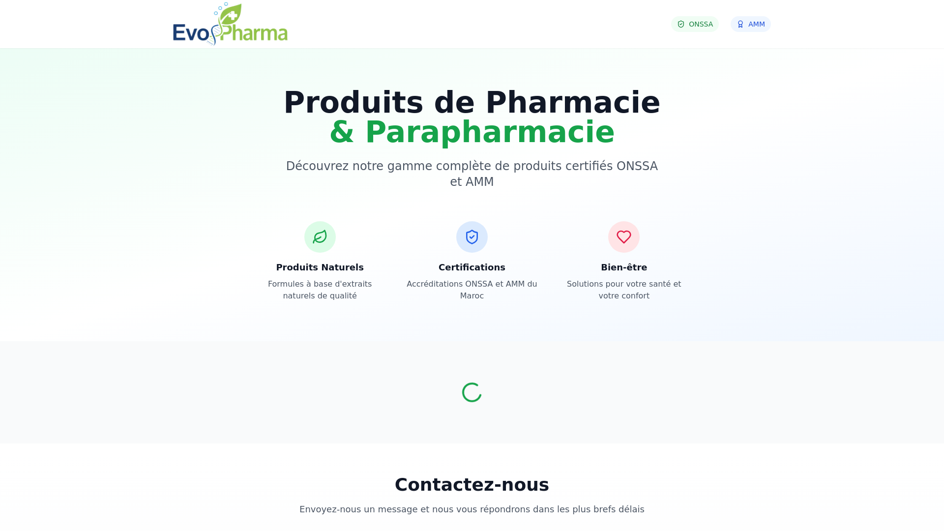 website screenshot of https://evopharma.pro/
