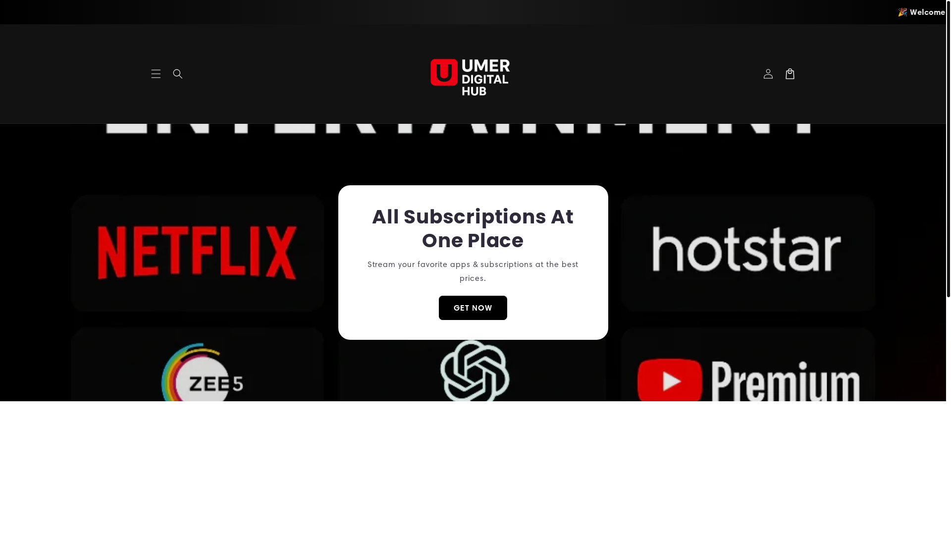 website screenshot of https://elitesubscriptions.store/