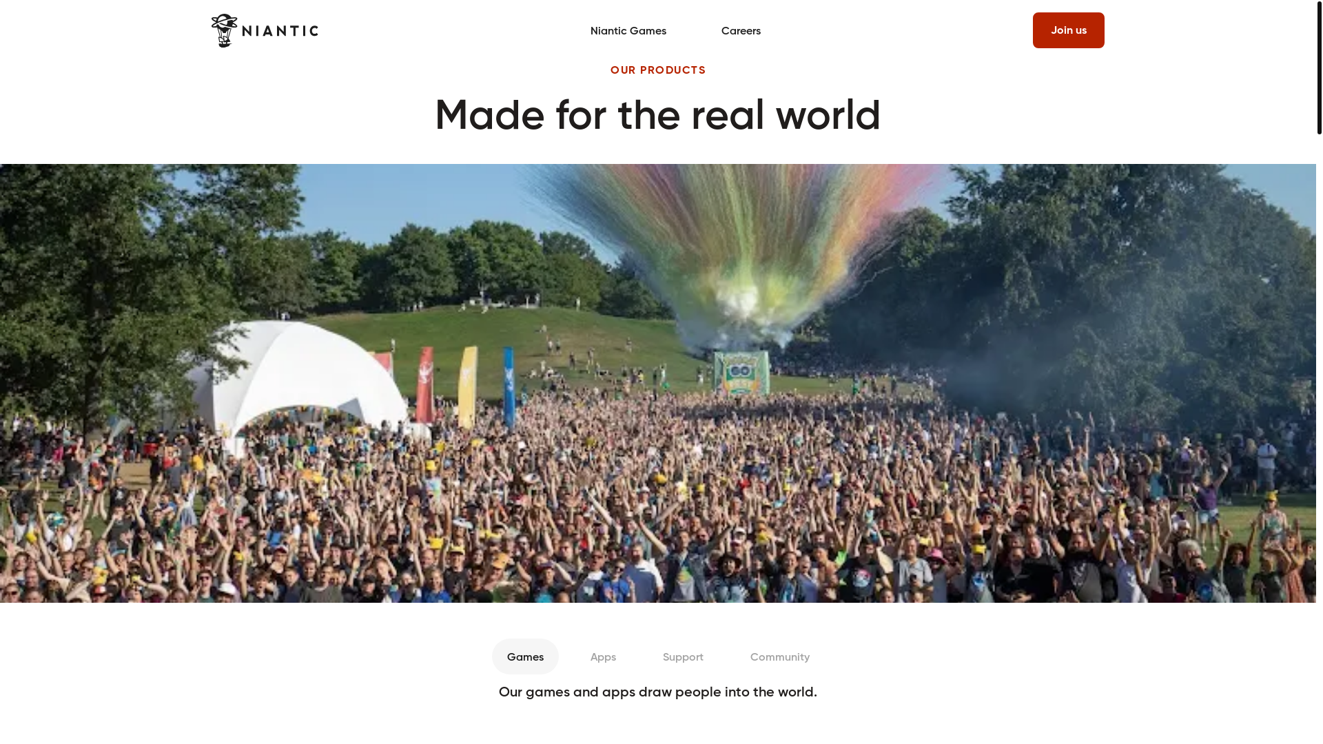 website screenshot of https://nianticlabs.com/
