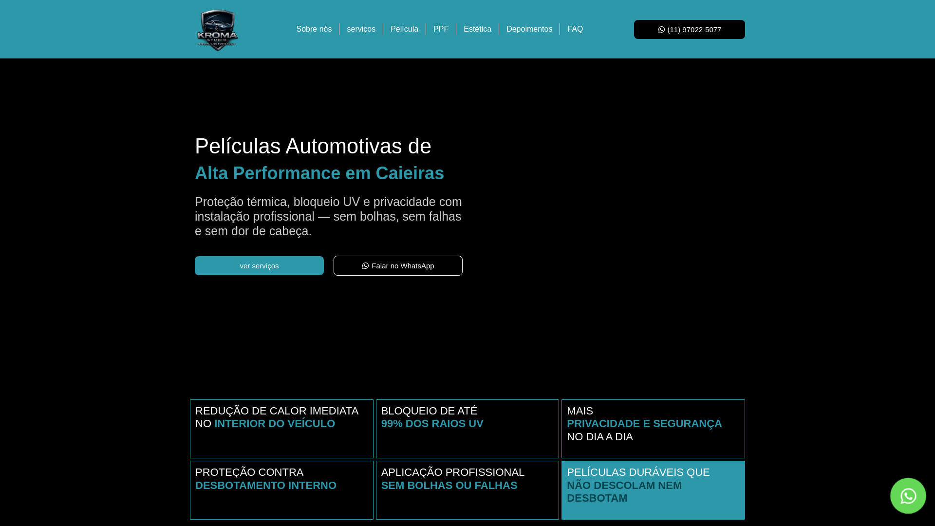 website screenshot of https://kromastudio.com.br/