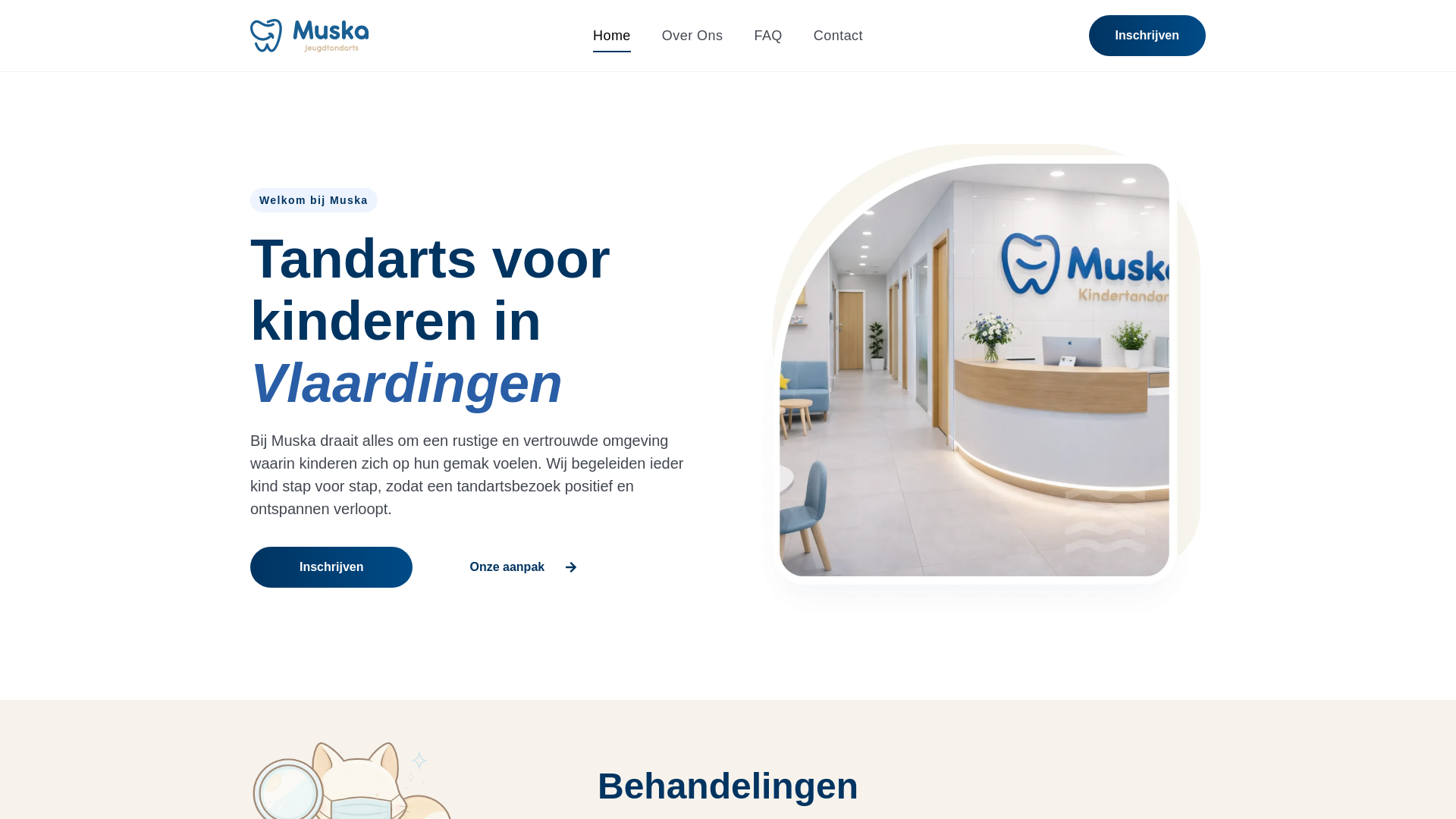 website screenshot of https://tandartsmuska.nl