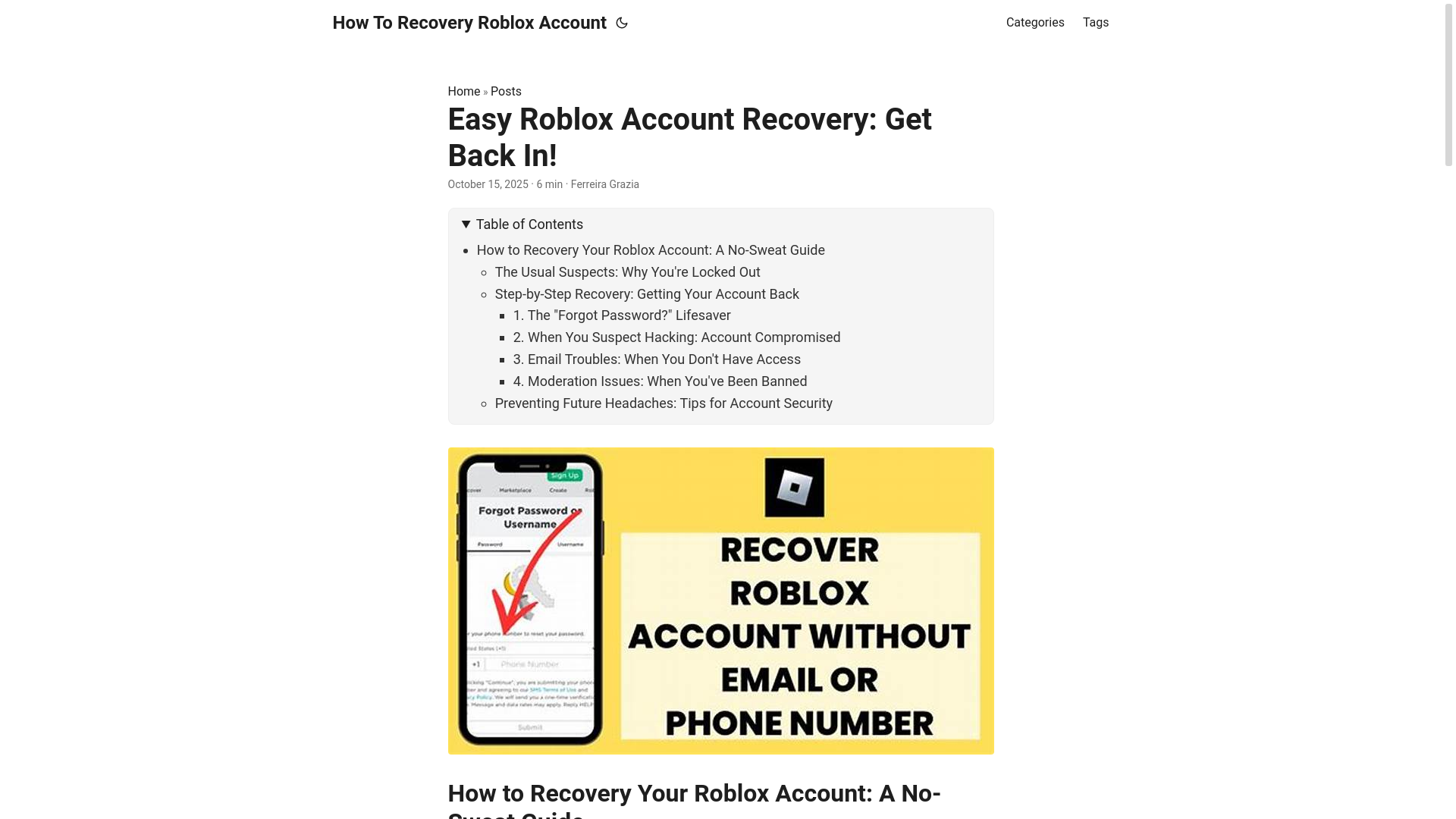 website screenshot of https://how-to-recovery-roblox-account.pages.dev/