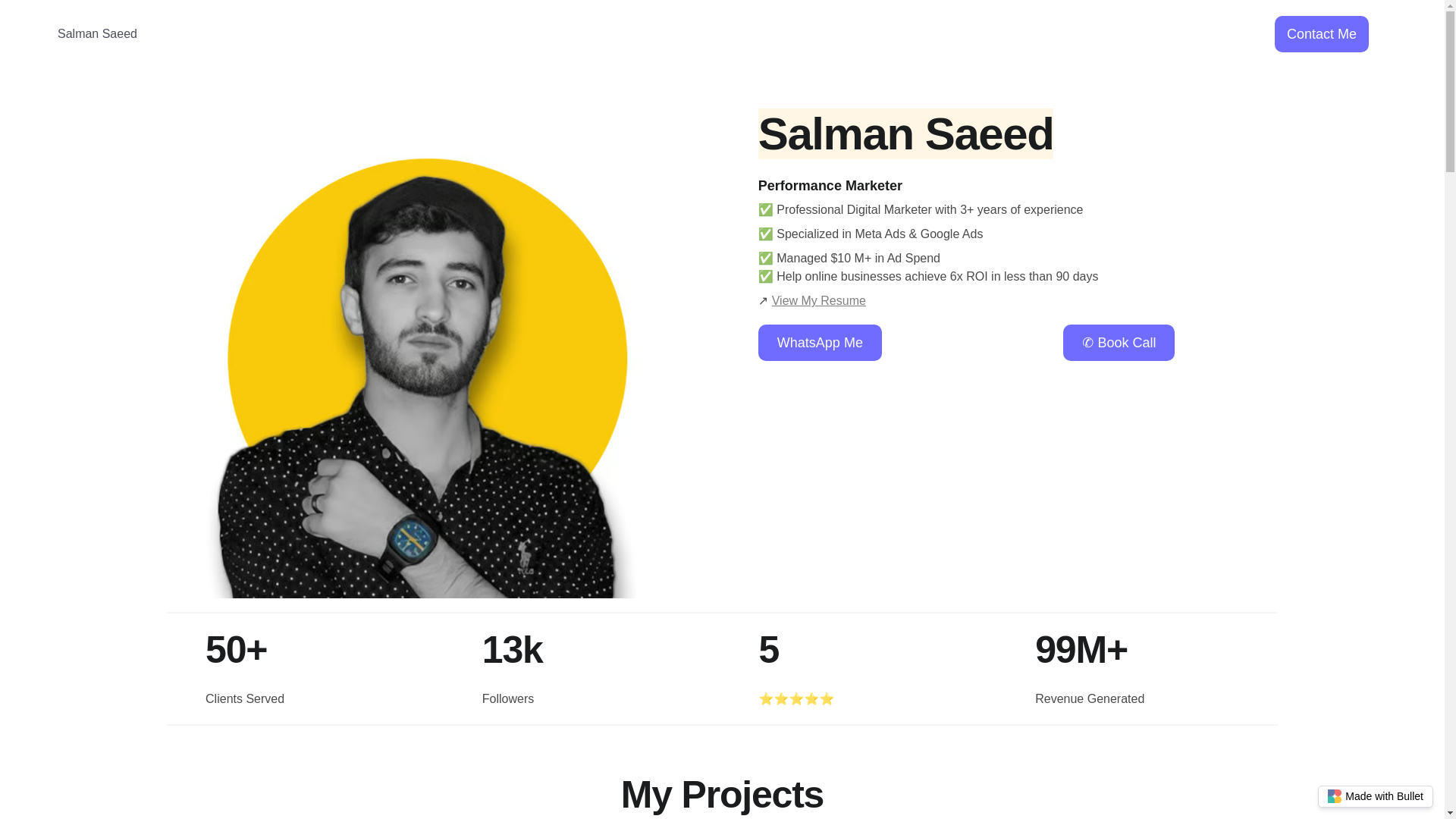 website screenshot of https://salman-saeed-bullet.pages.dev/