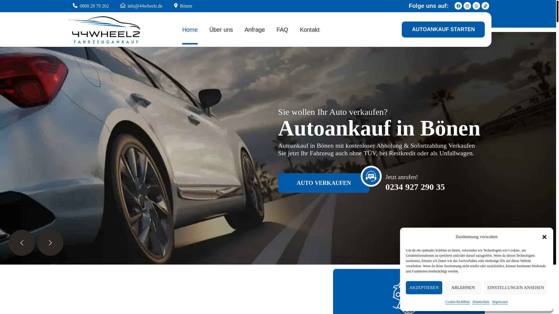 website screenshot of https://xn--autoankauf-bnen365-o3b.de/