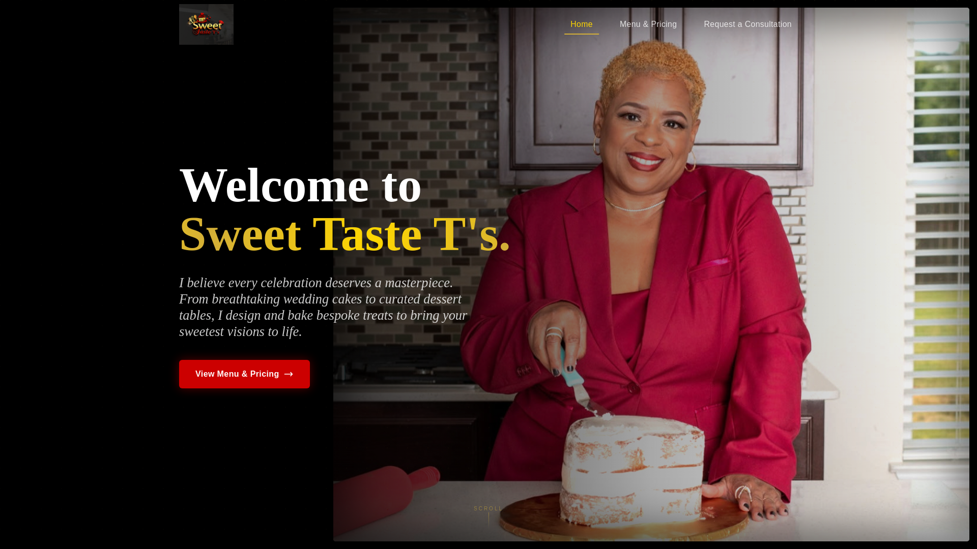 website screenshot of https://sweettastets.com