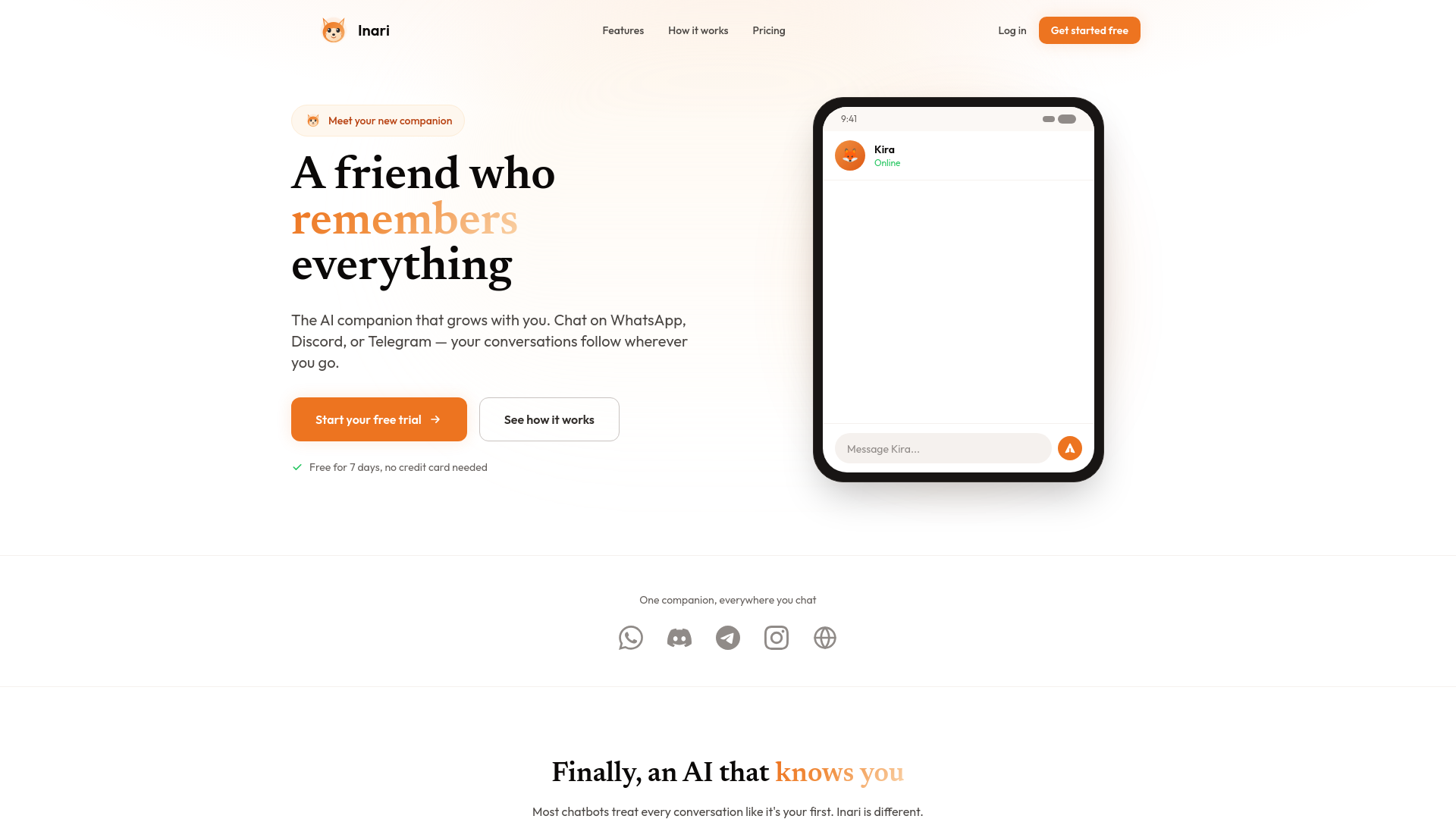 website screenshot of https://myinari.ai/