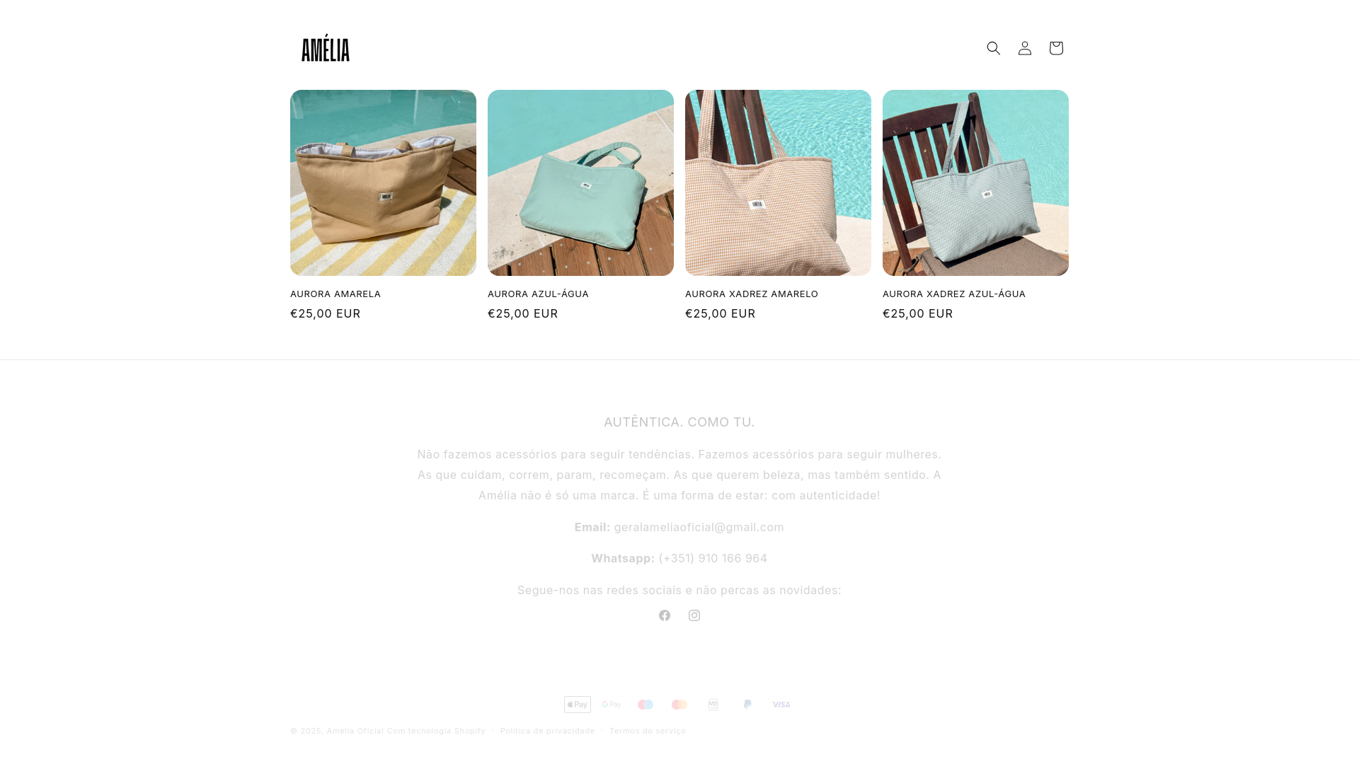 website screenshot of https://ameliaoficial.pt/