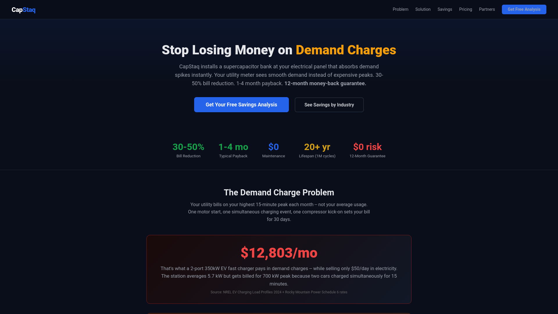 website screenshot of https://capstaq.io/