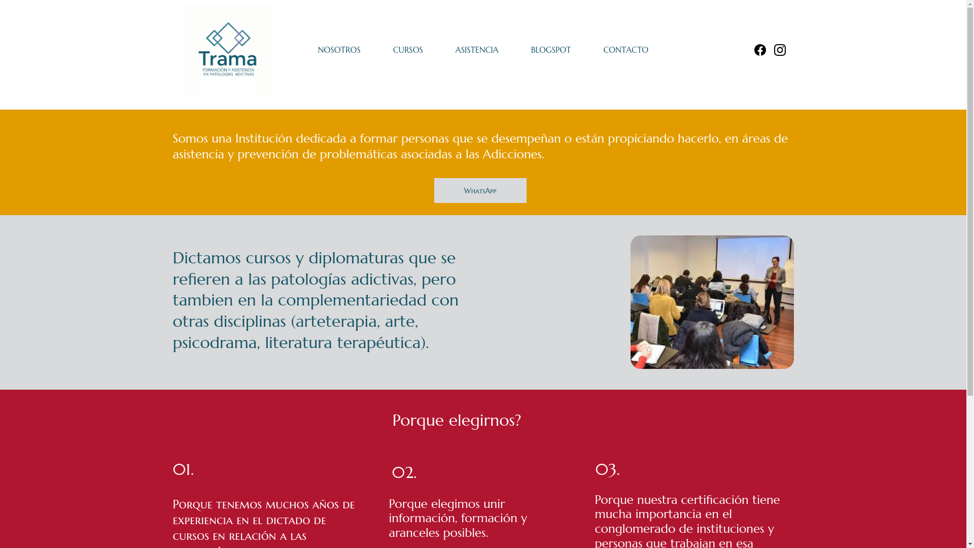 website screenshot of https://tramainstituto.com.ar/