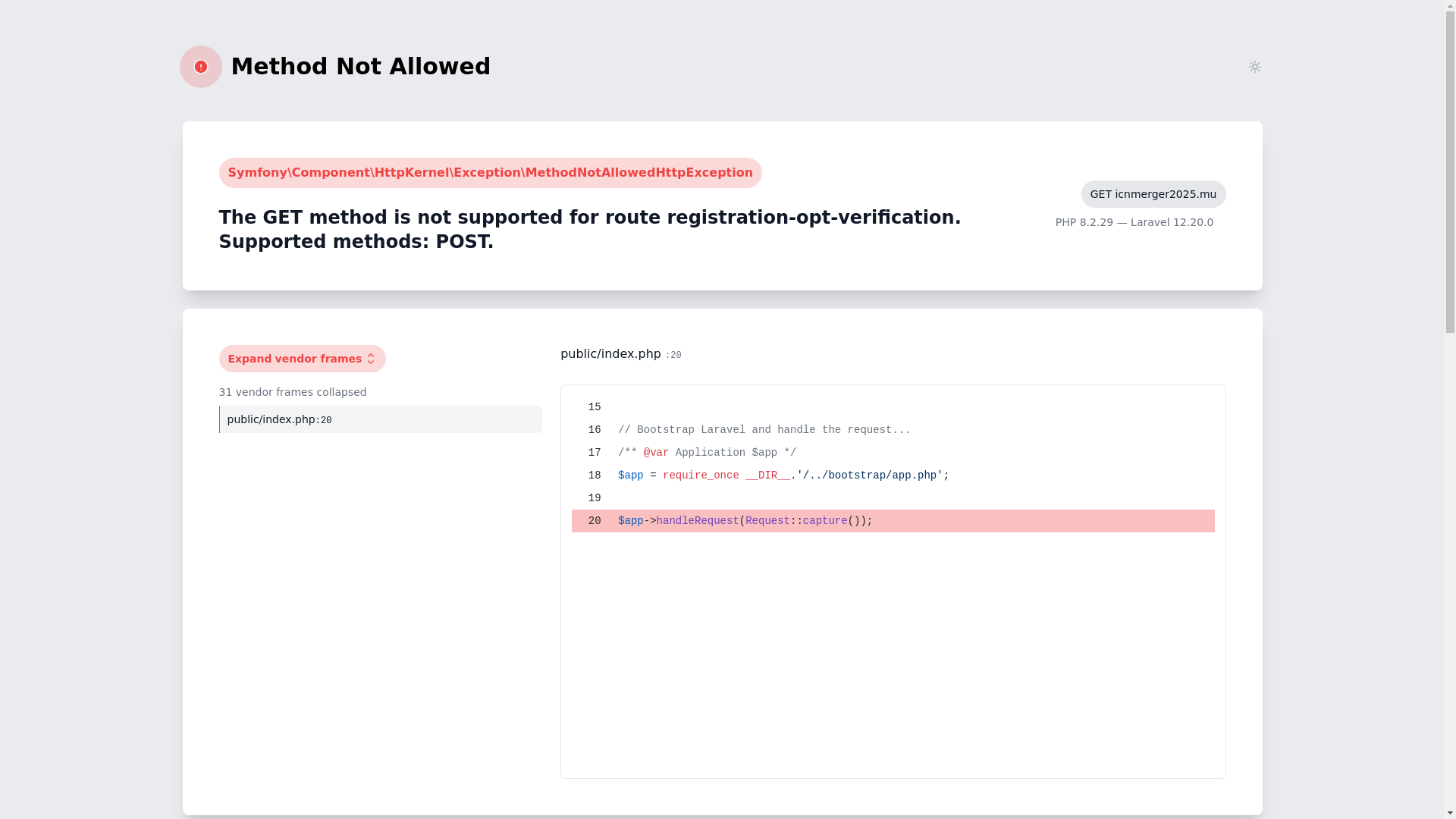 website screenshot of https://icnmerger2025.mu/registration-opt-verification