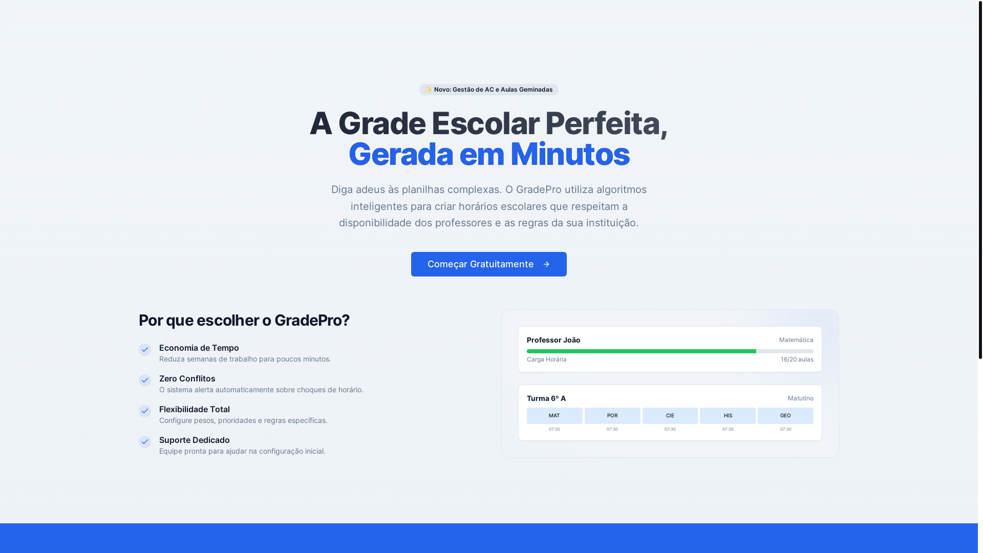 website screenshot of https://gradepro.com.br/
