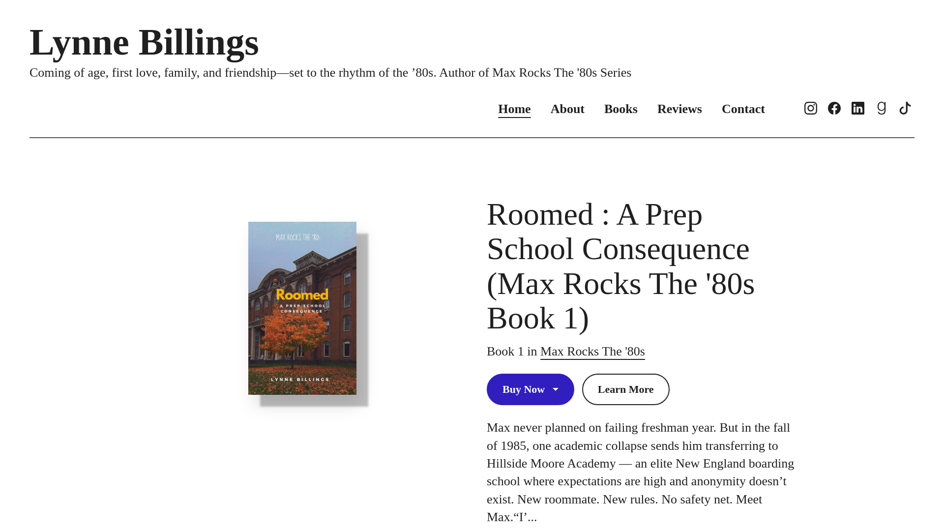 website screenshot of https://lynnebillingsbooks.com/
