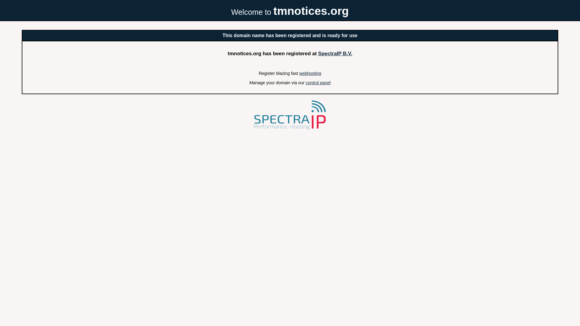 website screenshot of https://tmnotices.org/