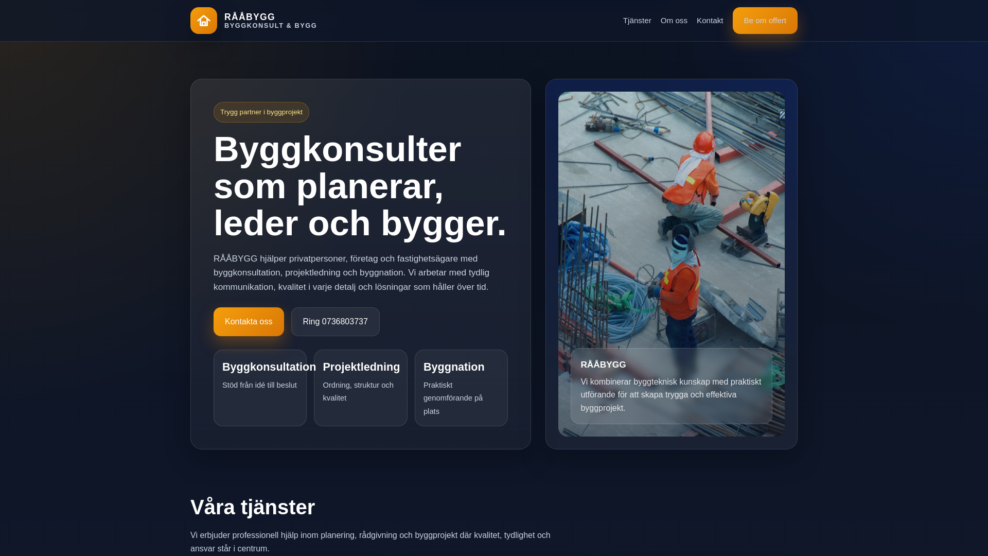 website screenshot of https://raabygg.se/