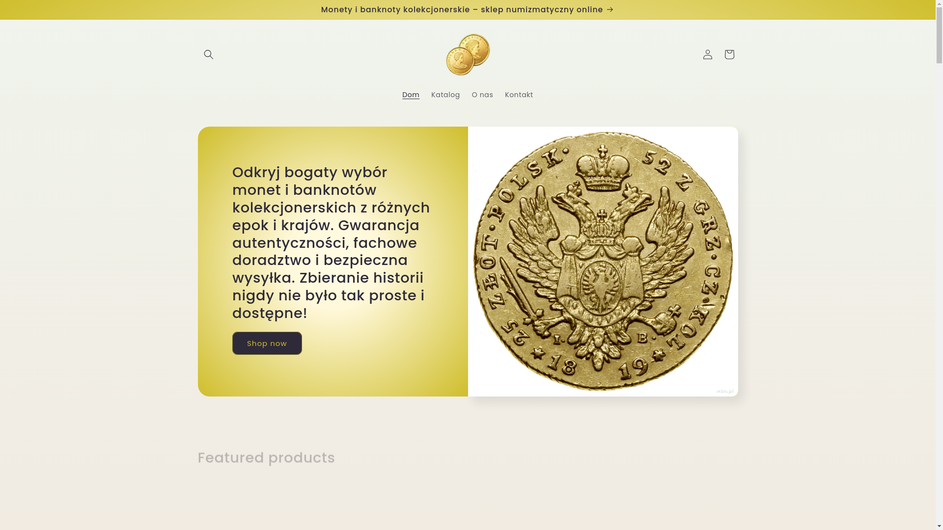 website screenshot of https://numizmatyka.shop/
