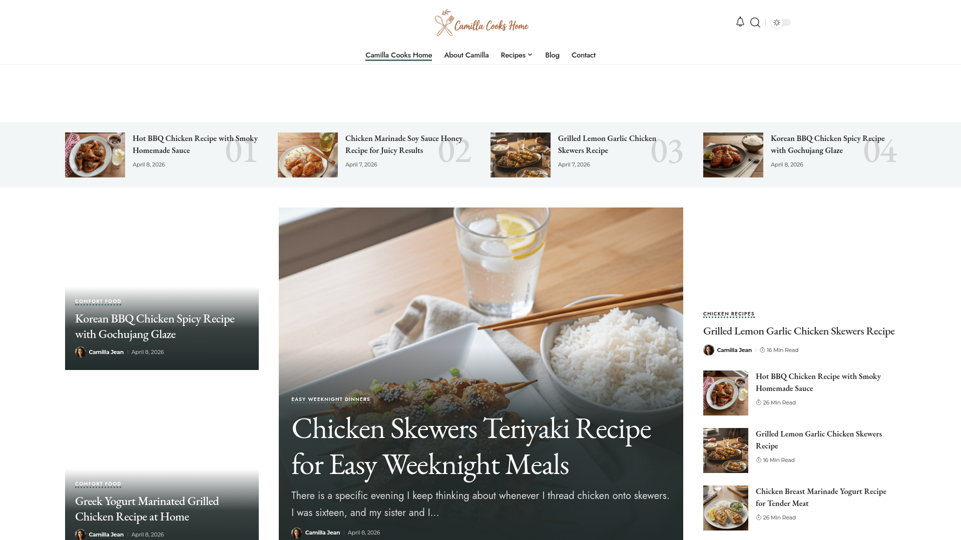 website screenshot of https://camillacookshome.com/