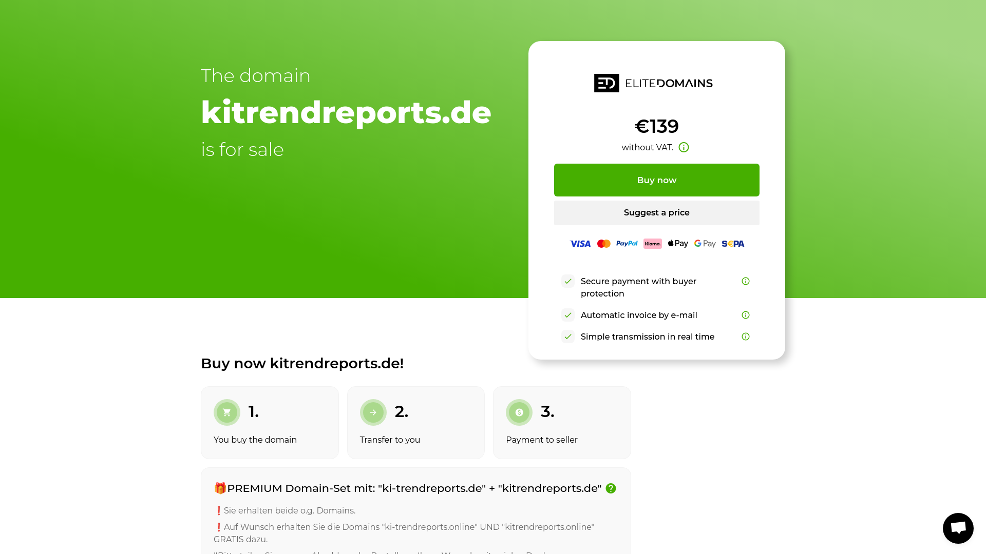 website screenshot of https://kitrendreports.de/