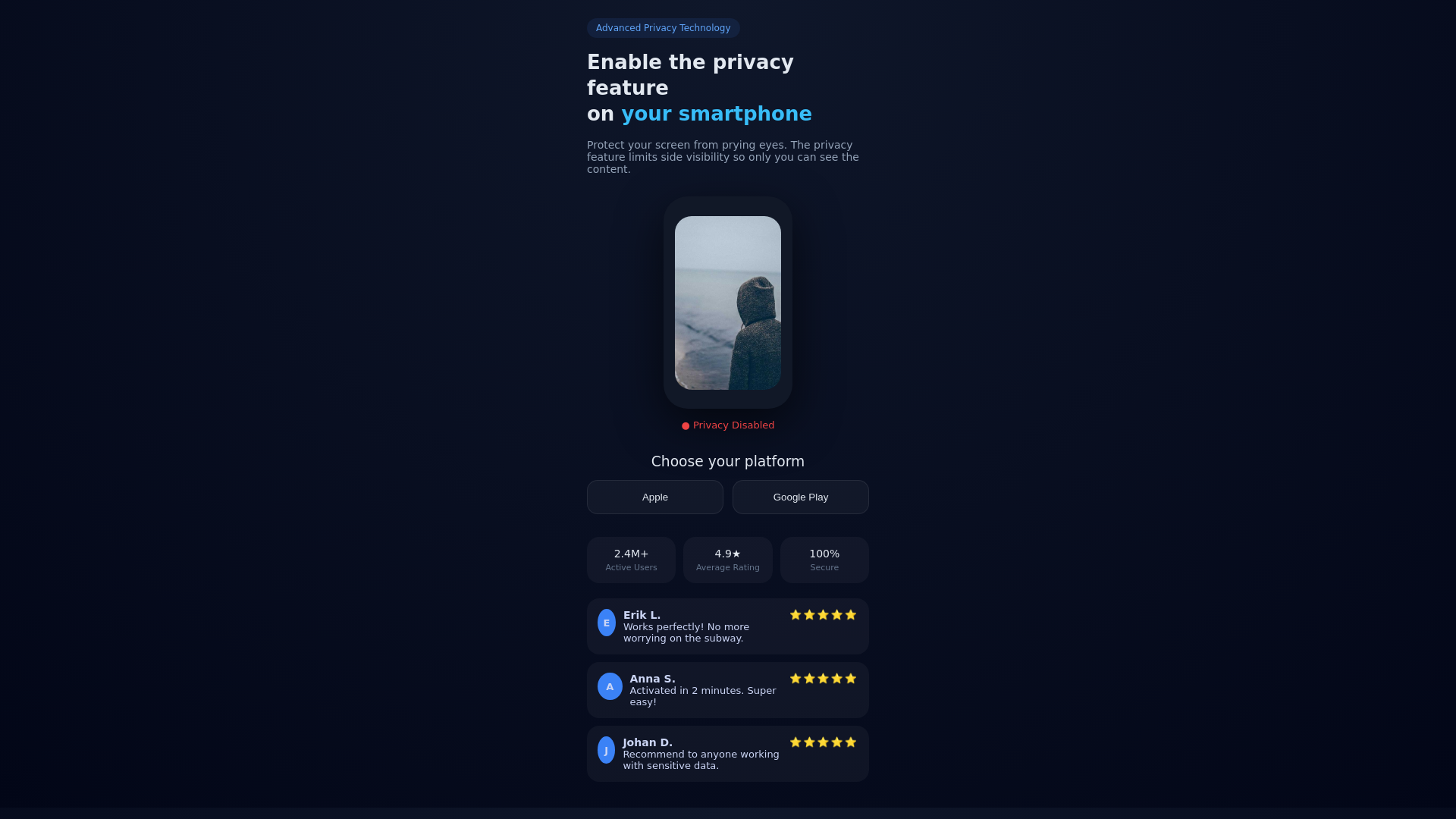 website screenshot of https://privacyscreen.pages.dev/
