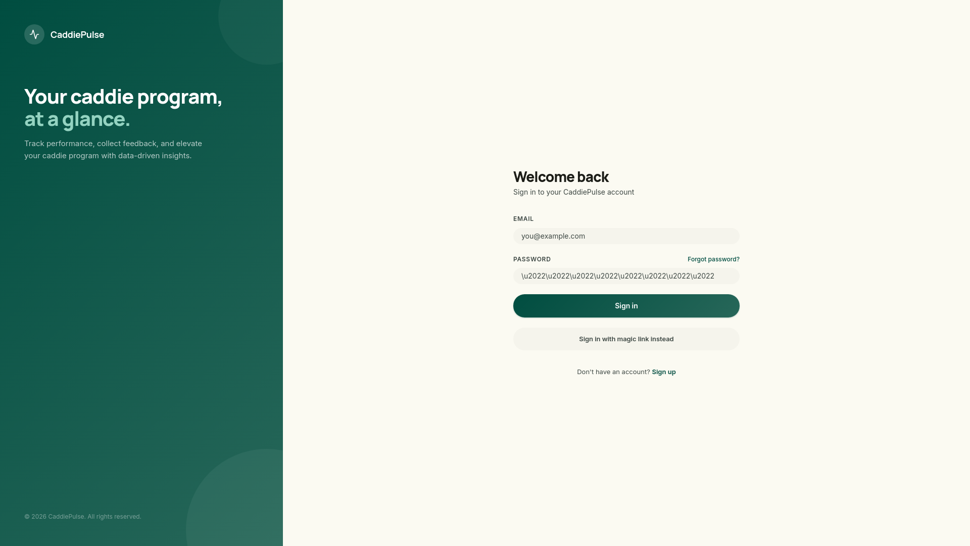 website screenshot of https://caddiepulse.com/