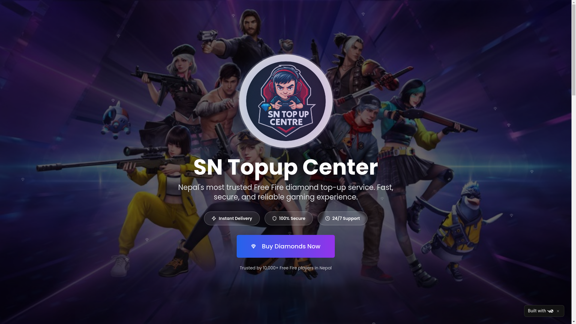 website screenshot of https://sntopupcenter.live/