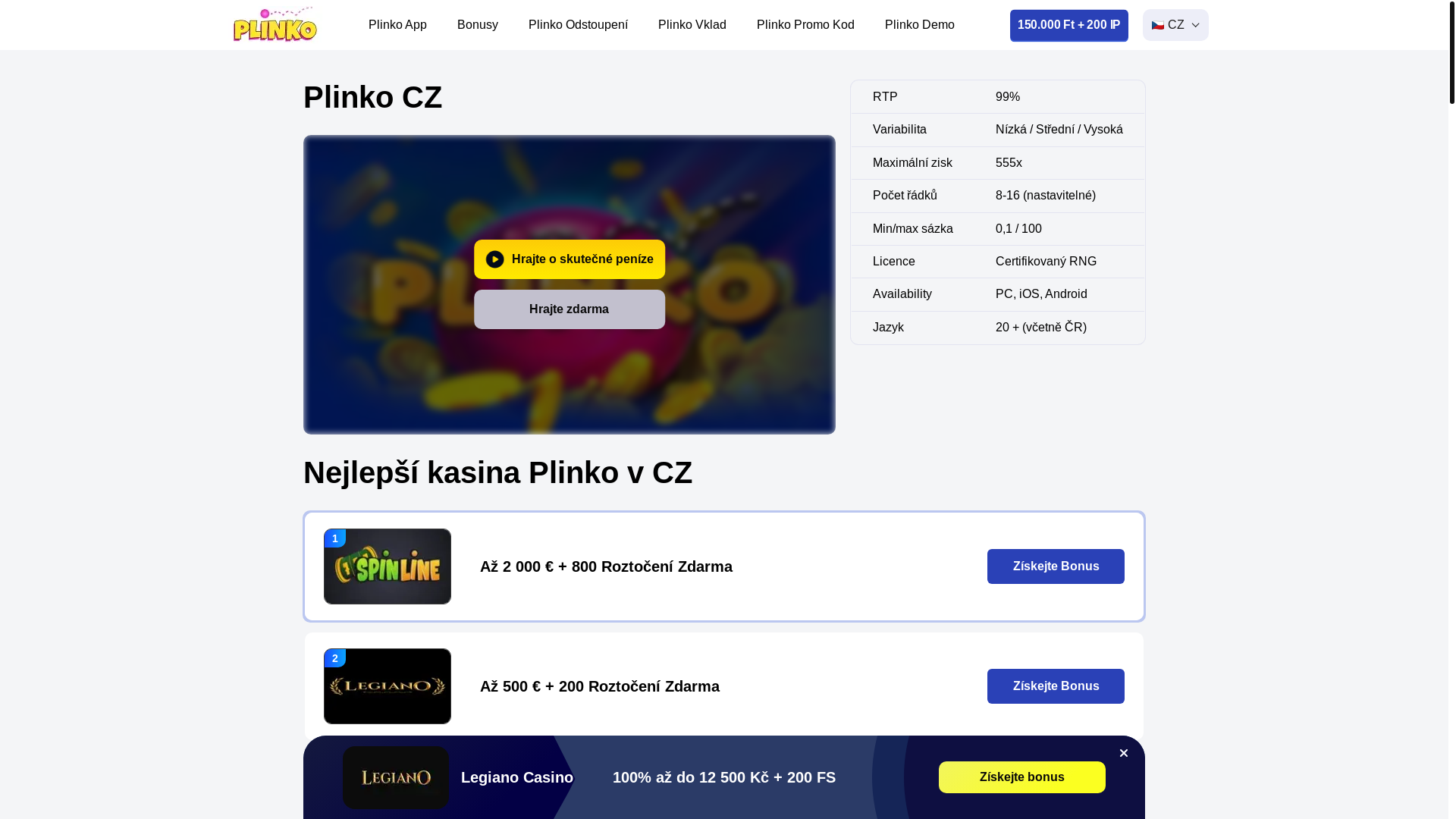 website screenshot of https://plinkohra-cz-1292.pages.dev/