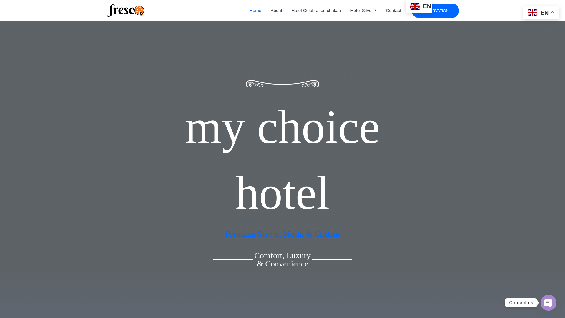 website screenshot of https://mychoicehotel.in